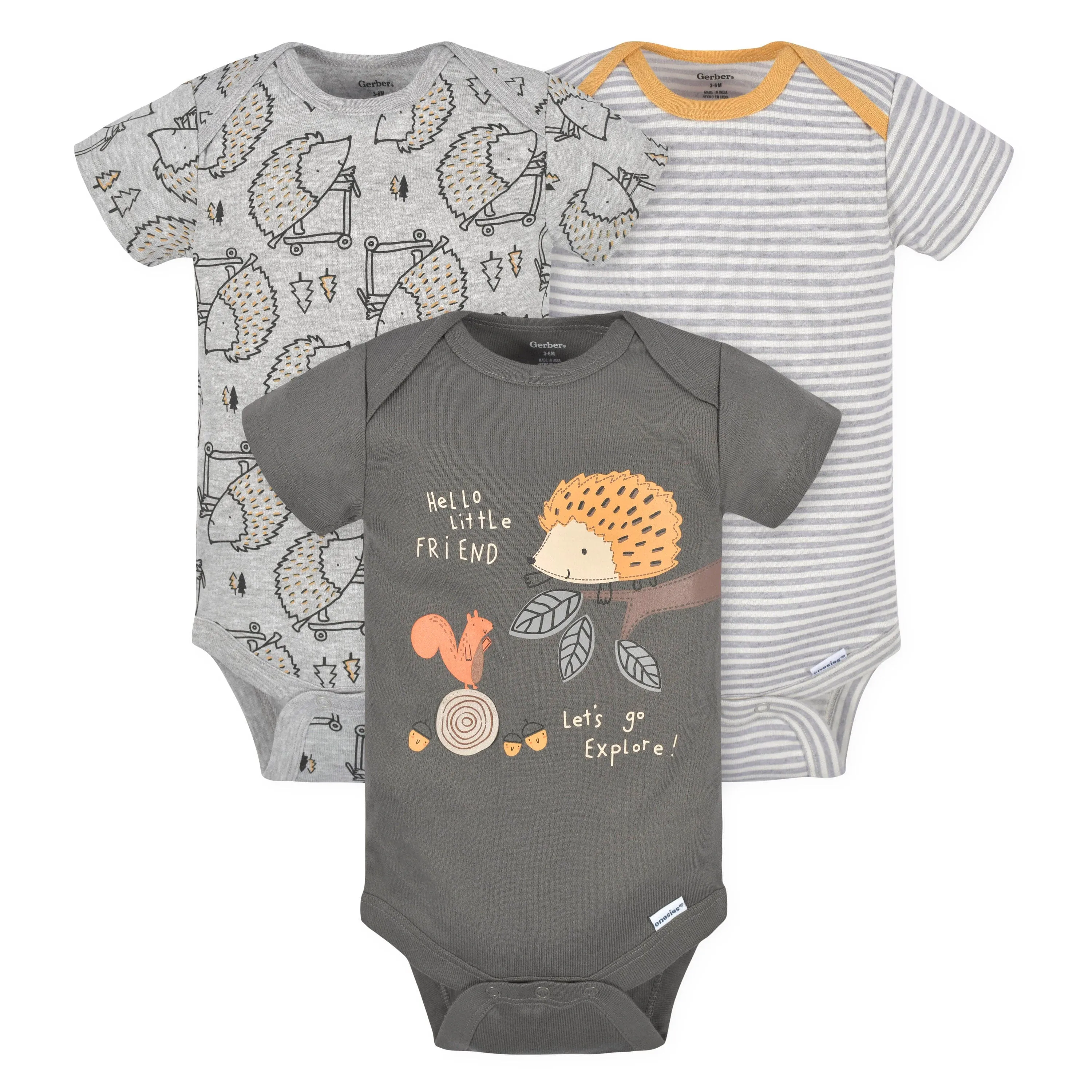 10-Piece Baby Boys Hedgehog Onesies® Bodysuits, Pants, and Caps Set