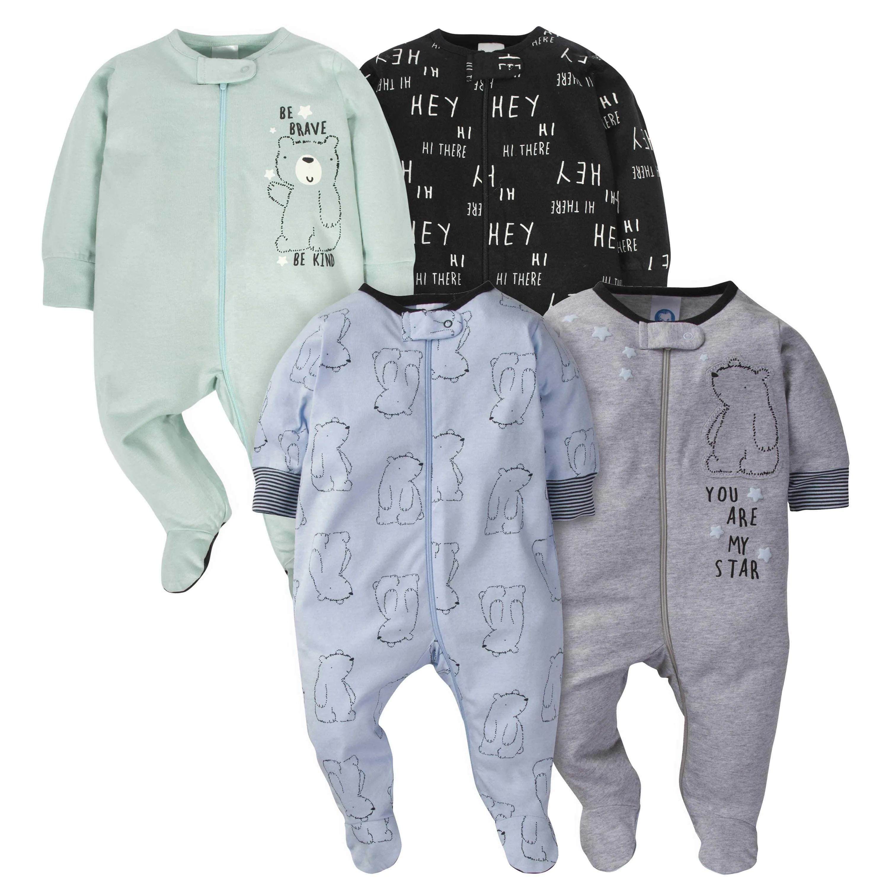 18-Piece Baby Boys Bear Sleep 'N Play, Onesies® Bodysuit, and Burpcloth Set