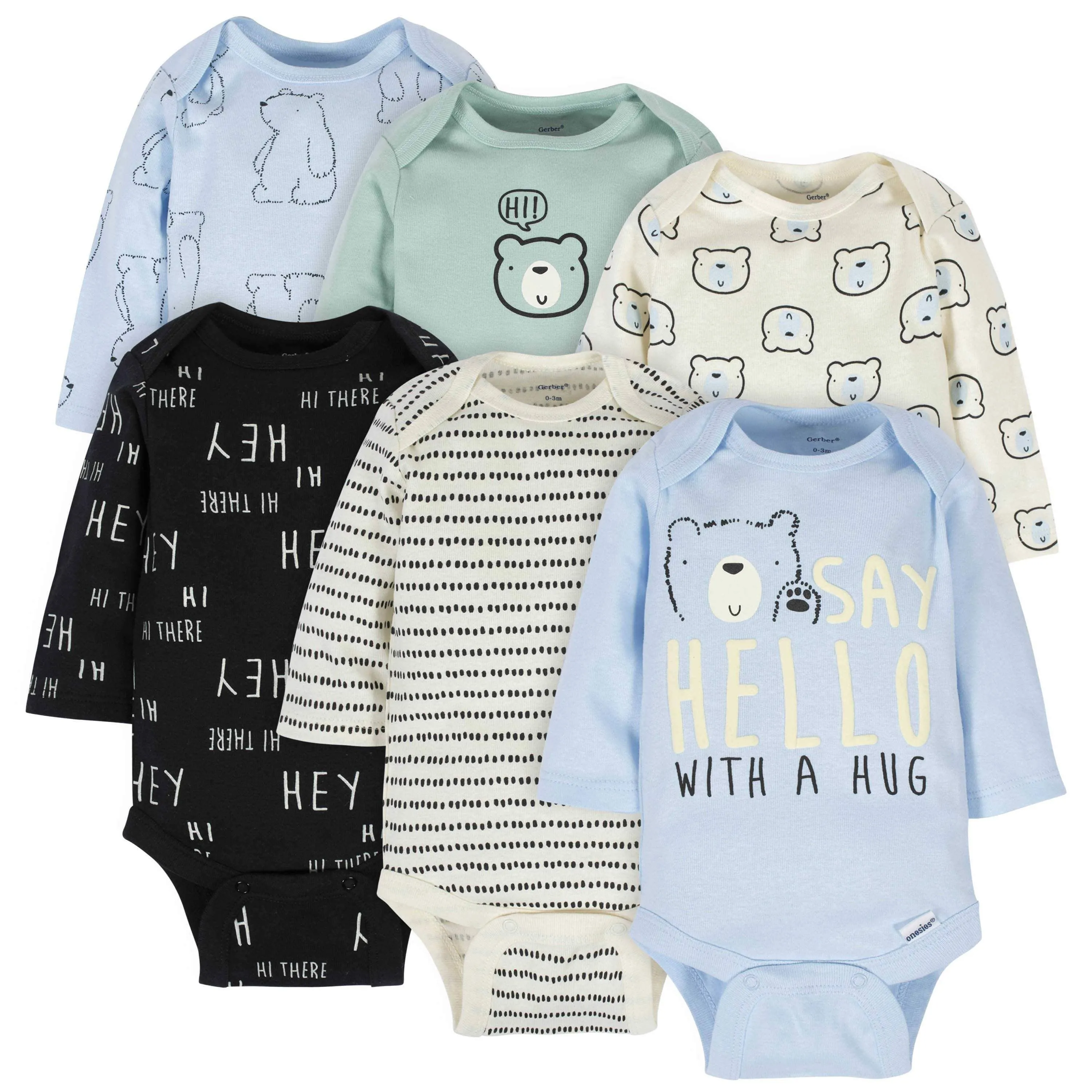 18-Piece Baby Boys Bear Sleep 'N Play, Onesies® Bodysuit, and Burpcloth Set