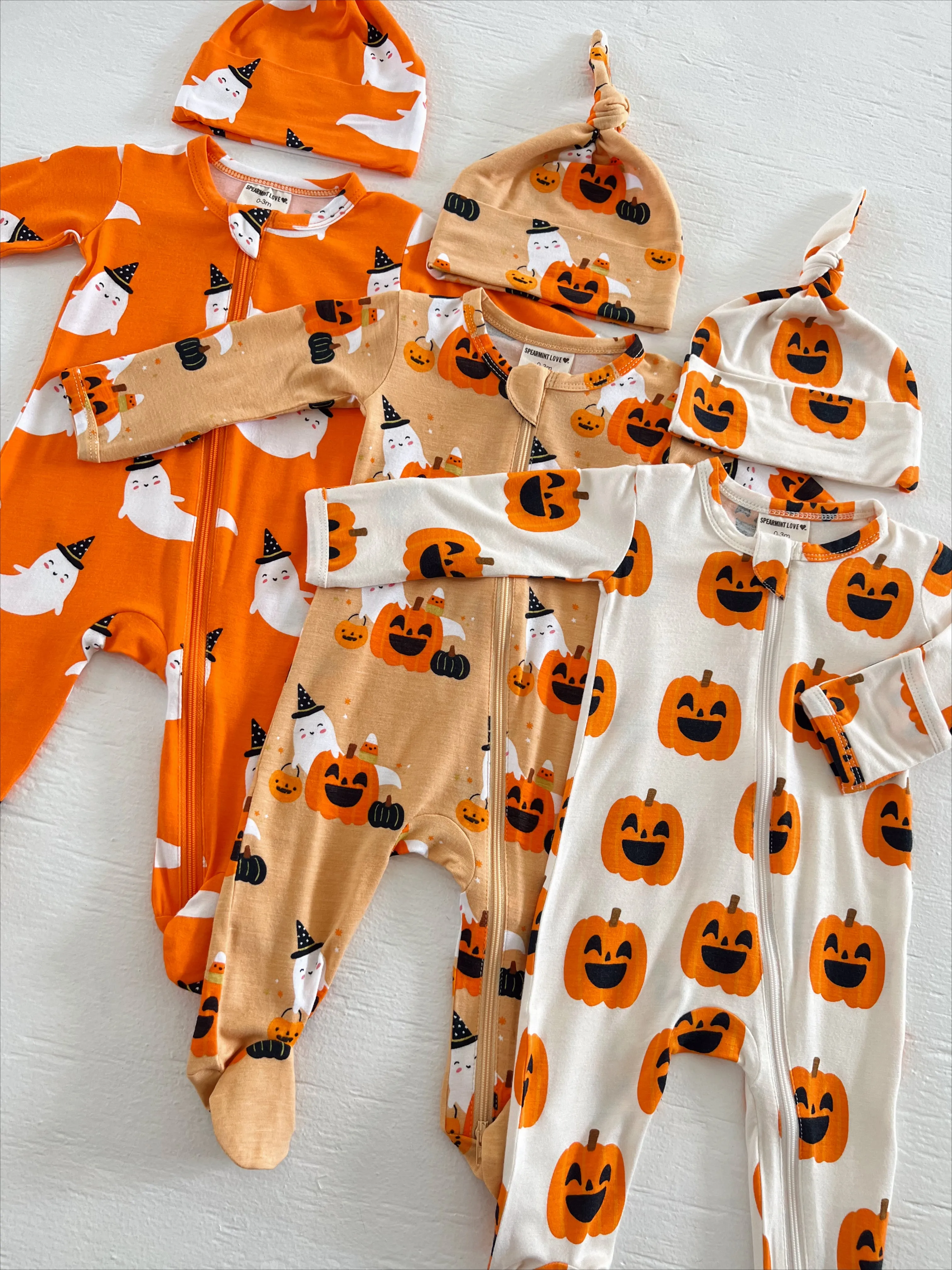 2-Way Zip Footie, Halloween Cluster