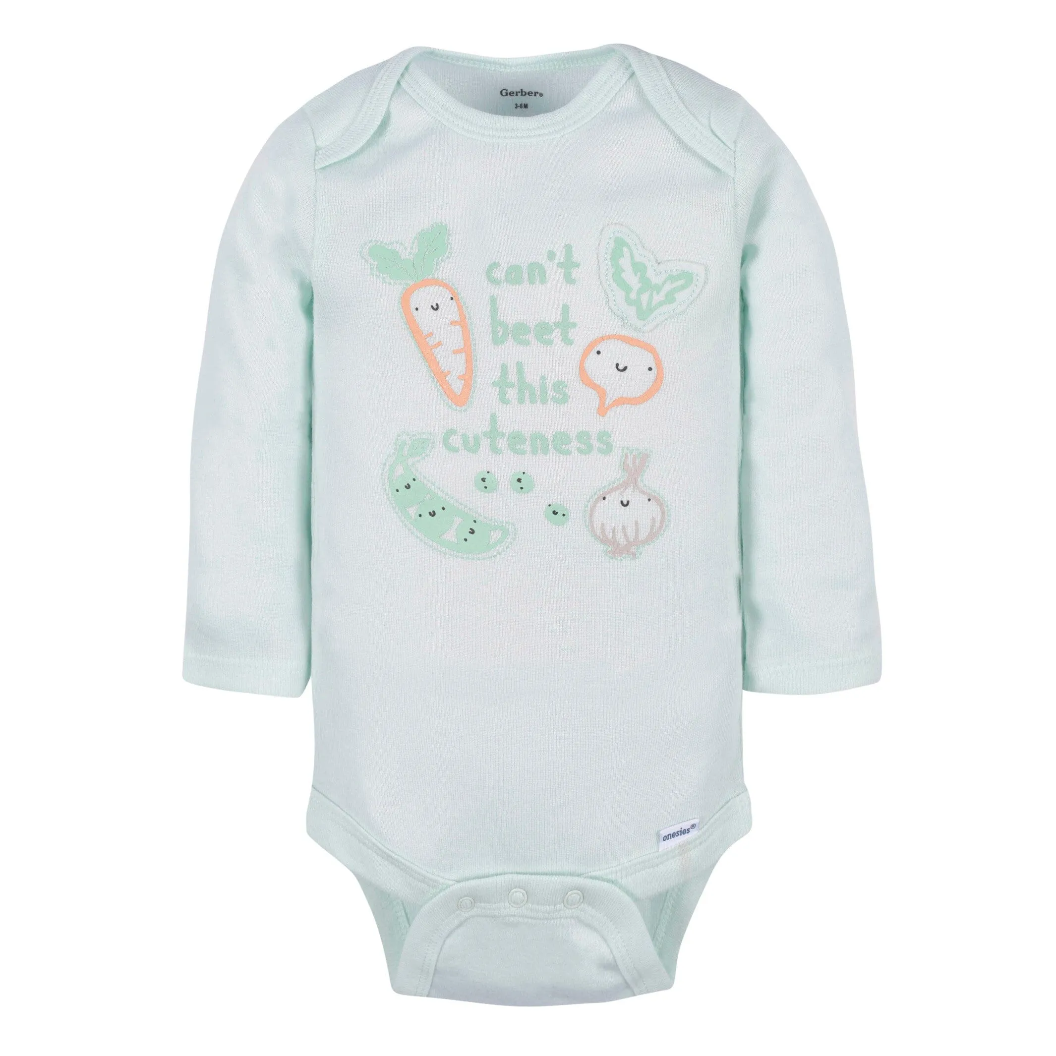 3-Pack Baby Neutral Vegetables Long Sleeve Onesies® Bodysuits