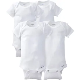 4-Pack Baby Neutral White Short Sleeve Onesies Bodysuits