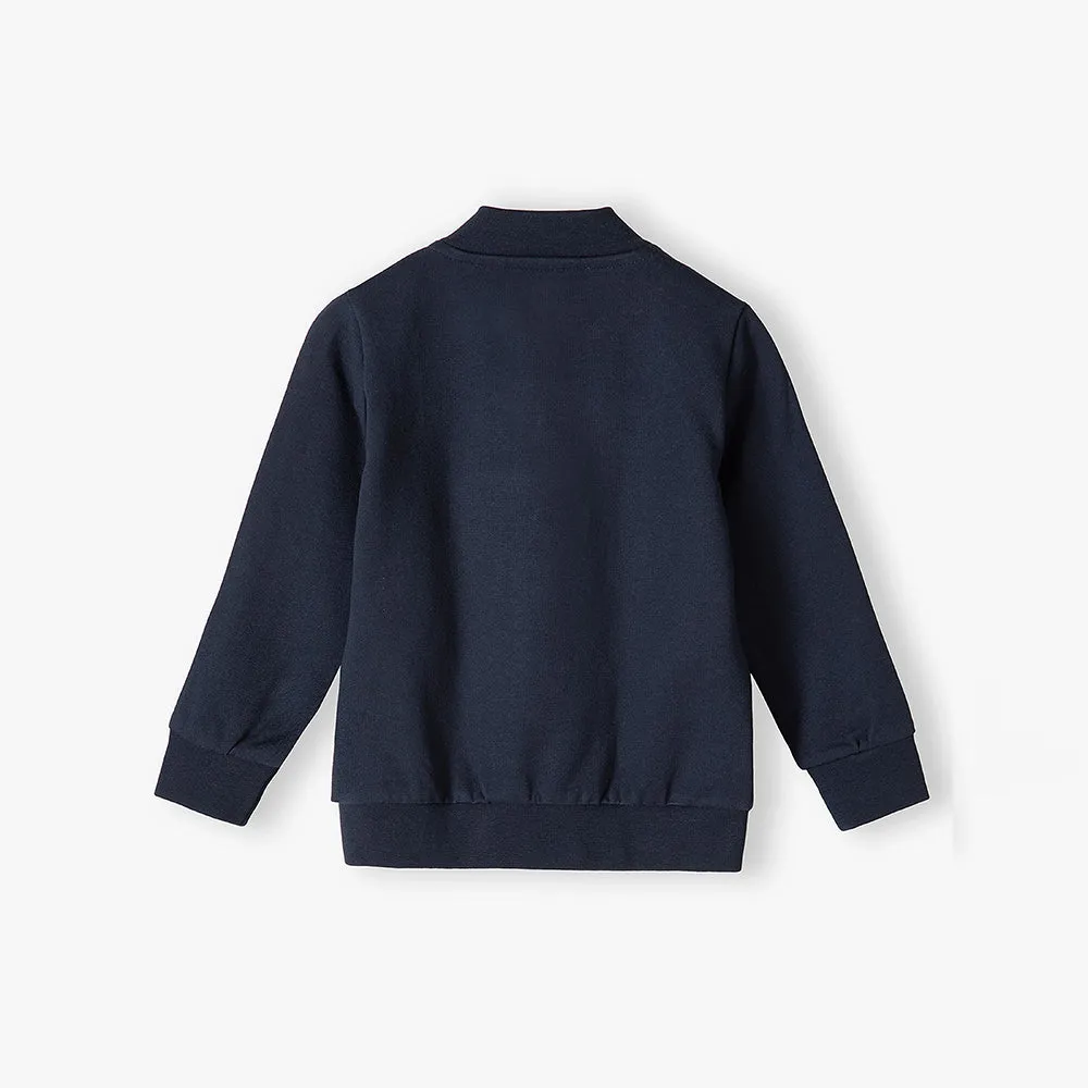 5.10.15 Dino Embroided Blue Terry Mock Neck Zipper 12377