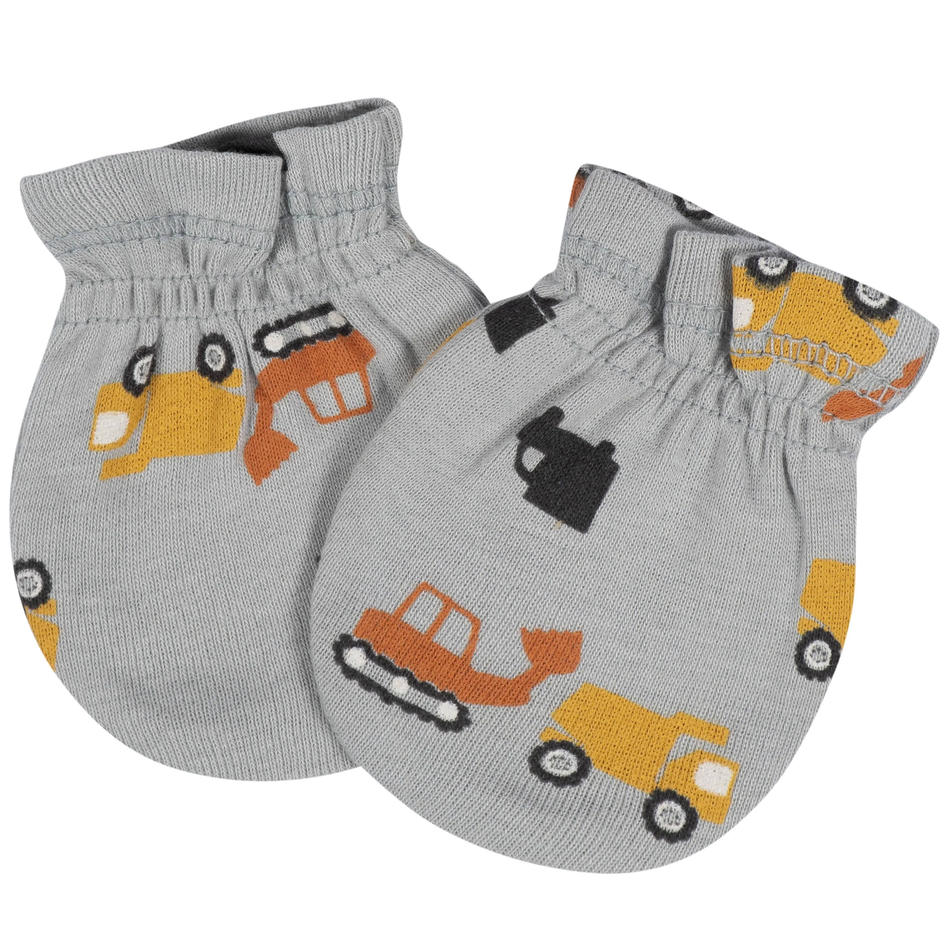 8-Piece Baby Boys Transportation Zone No Scratch Mittens & Caps Set