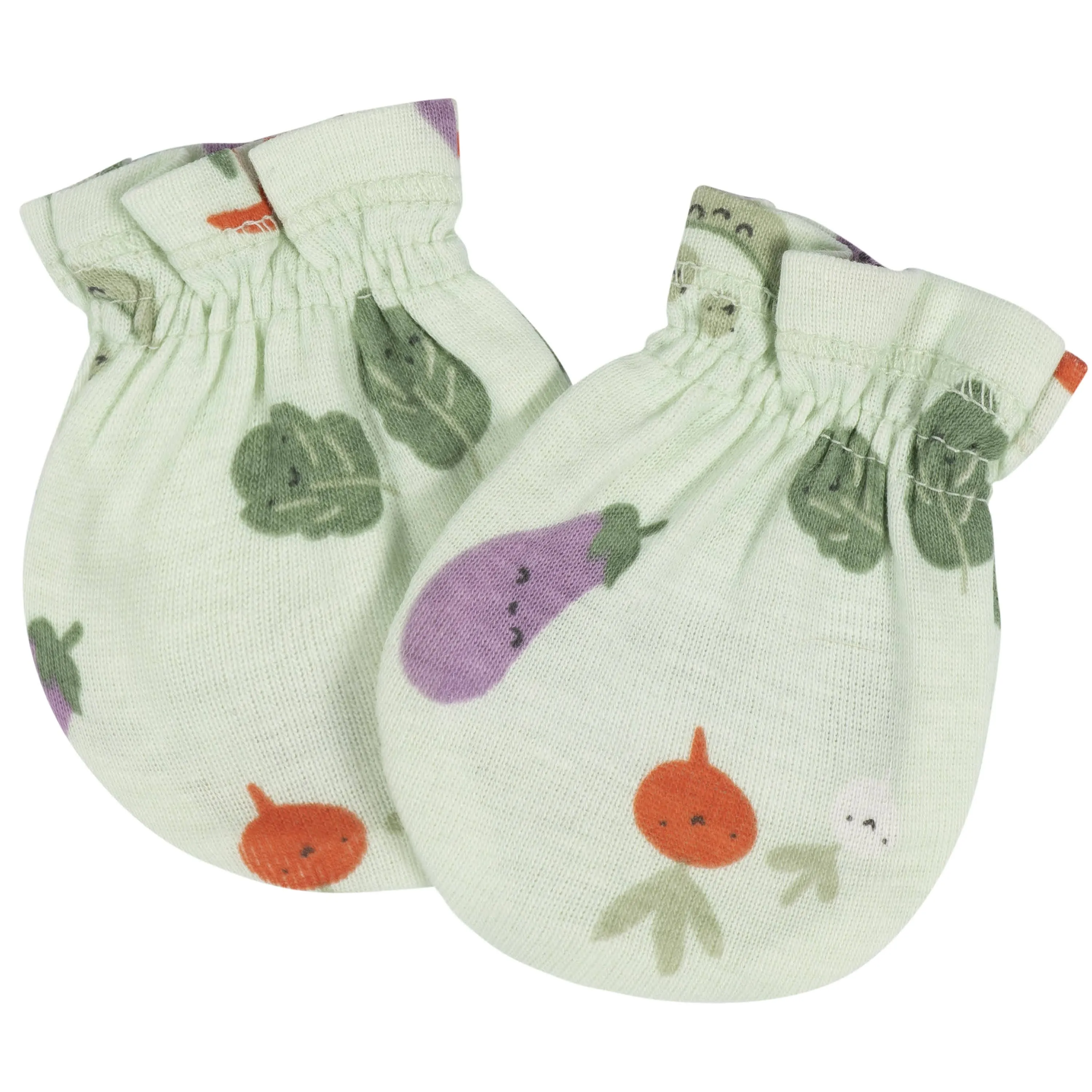 8-Piece Baby Neutral Happy Veggies No Scratch Mittens & Caps Set