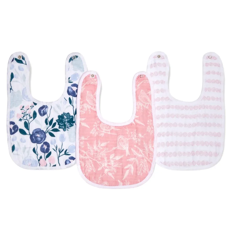 Aden & Anais Essentials Cotton Muslin Snap Bib 3 Pack