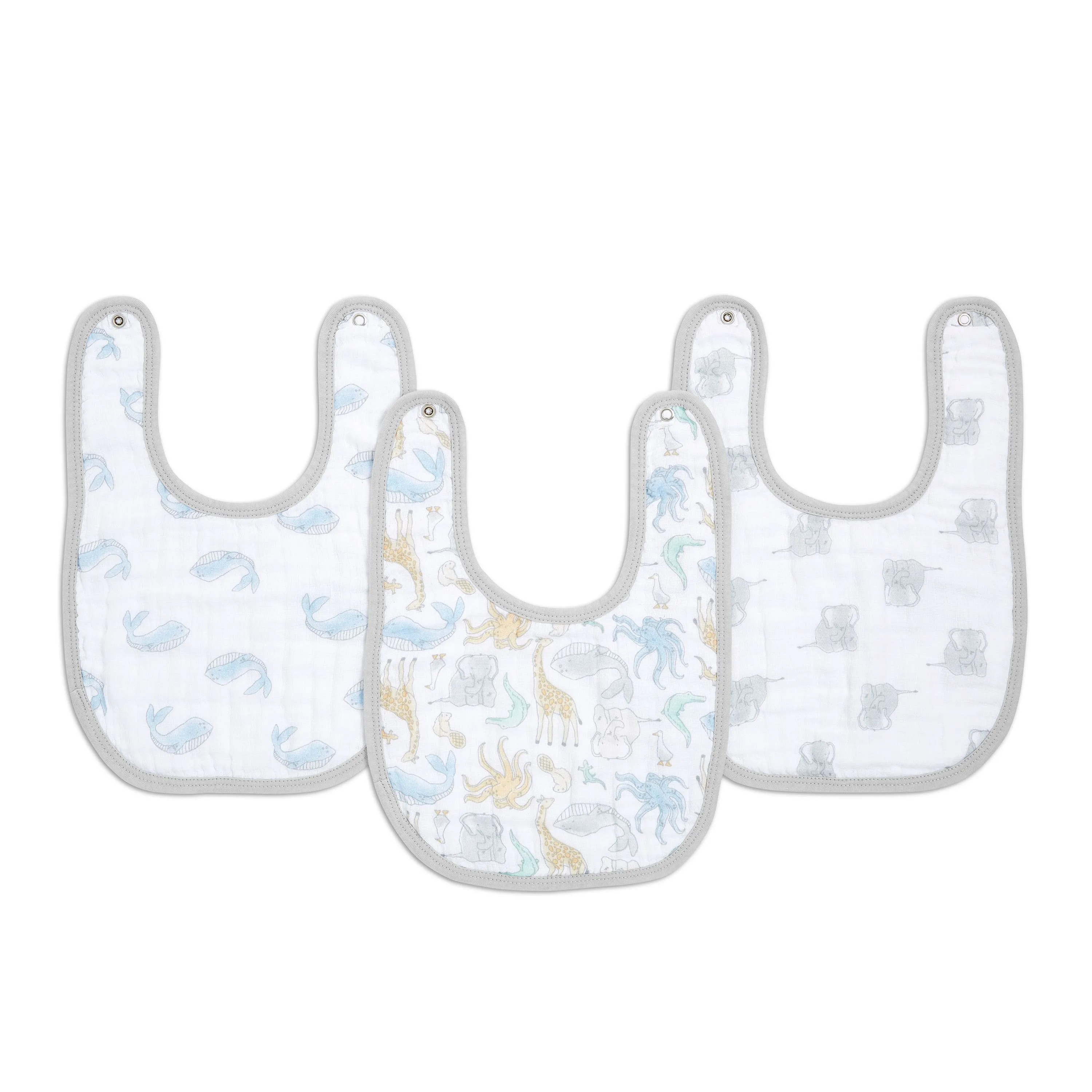 Aden & Anais Essentials Cotton Muslin Snap Bib 3 Pack