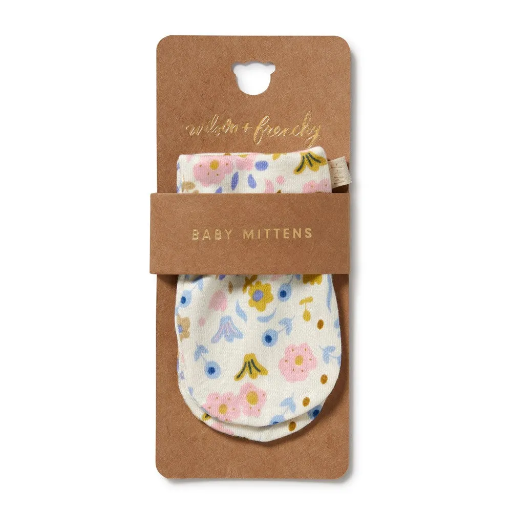 Ava Floral Organic Mittens