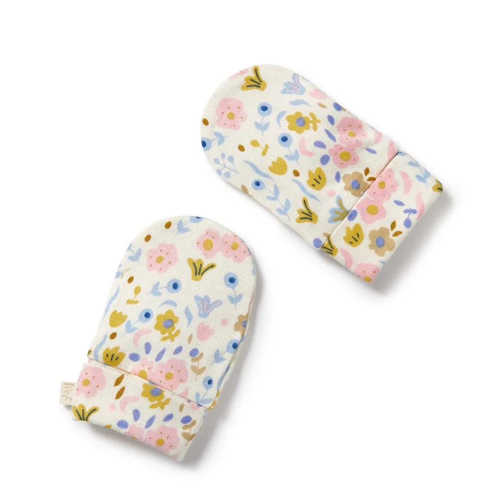 Ava Floral Organic Mittens