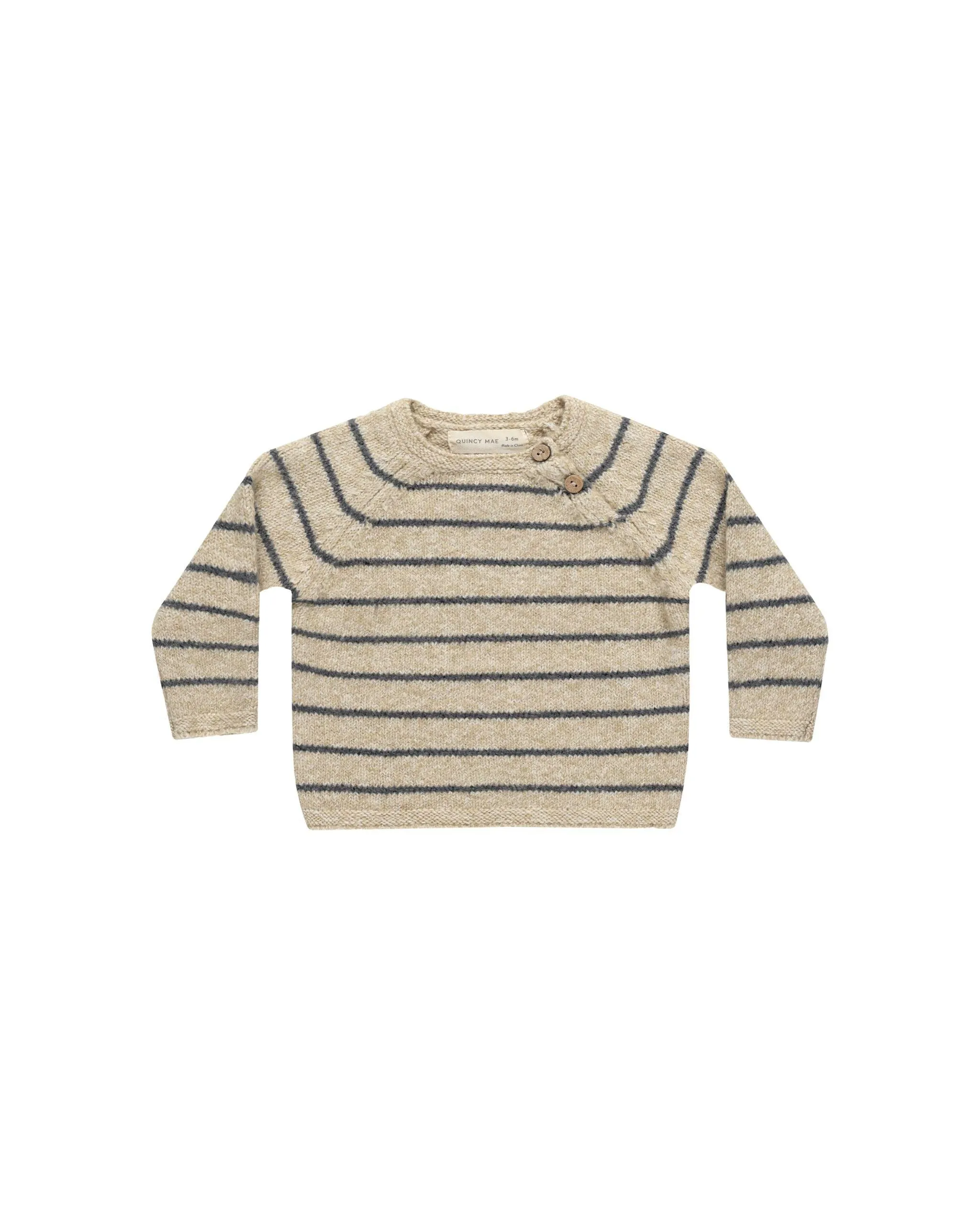 Baby Boys Sets | 2PCS: Ace Sweater Set- Indigo Stripe | Quincy Mae