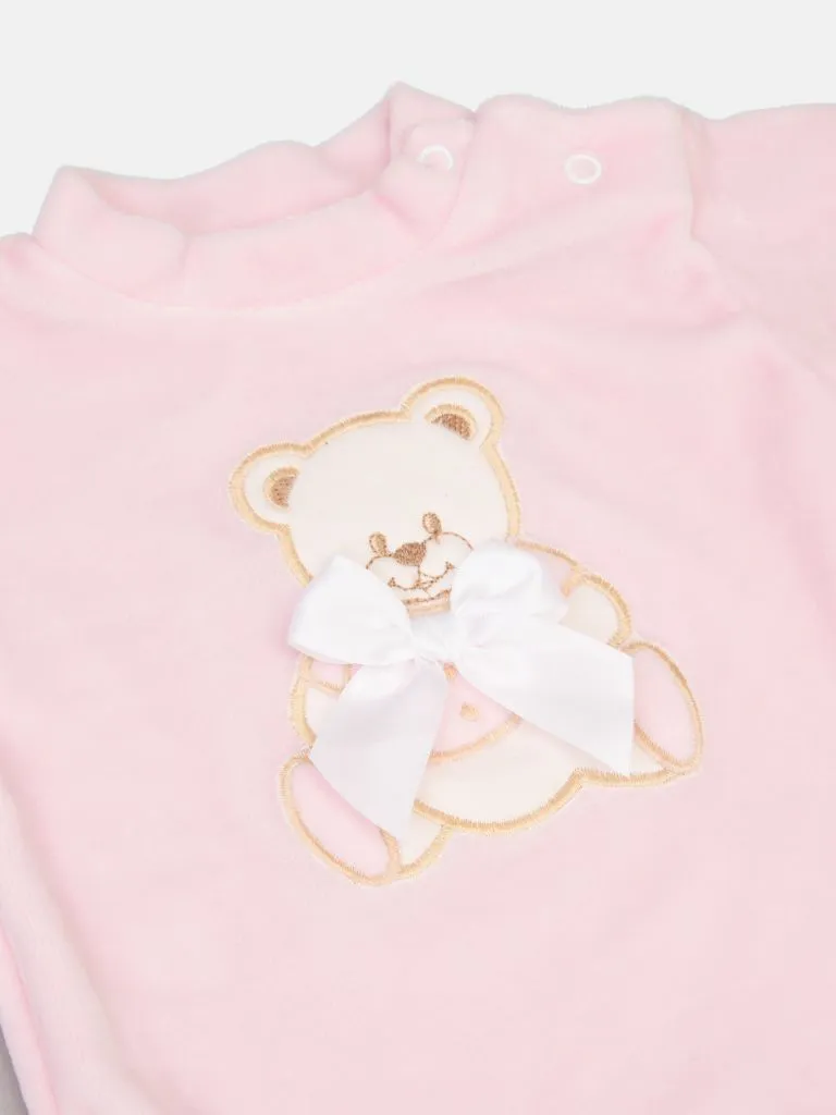 Baby Girl 6-piece Teddy Gift Box Set - Baby Pink