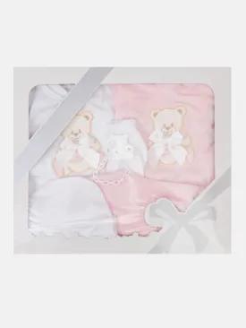 Baby Girl 6-piece Teddy Gift Box Set - Baby Pink