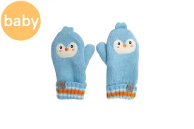 Baby Knitted Mittens - Penguin