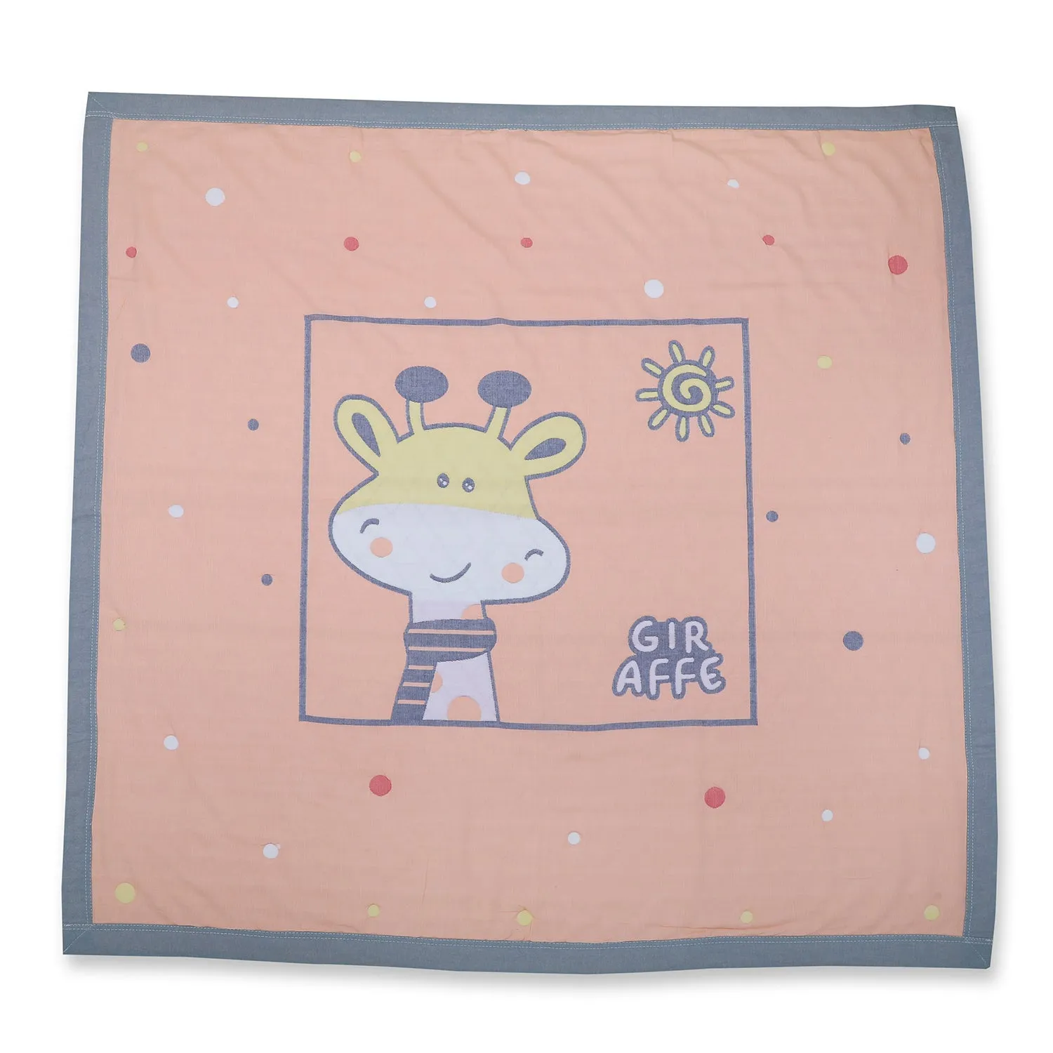 Baby Moo Giraffe All Season Medium Muslin Blanket - Orange