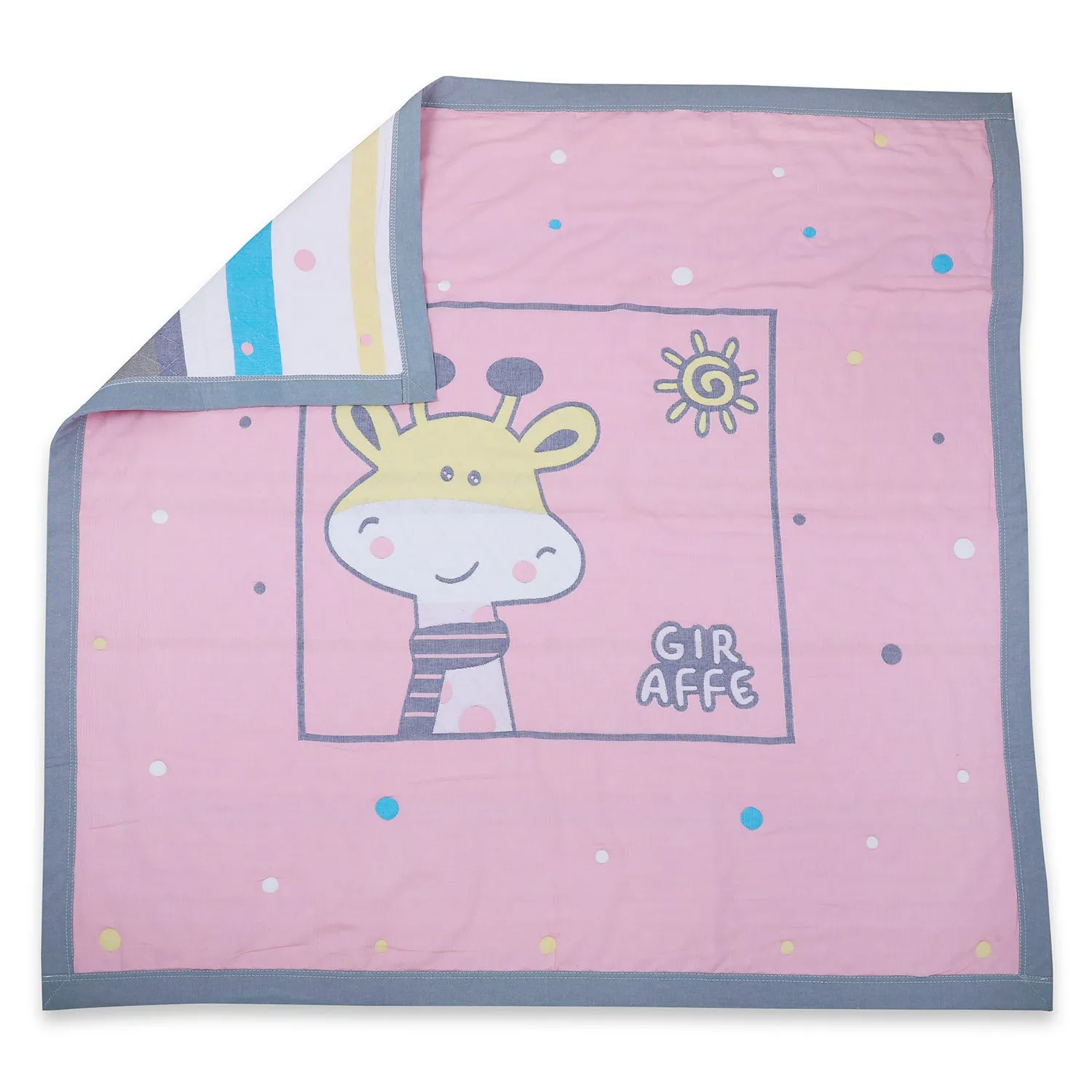 Baby Moo Giraffe All Season Medium Muslin Blanket - Pink