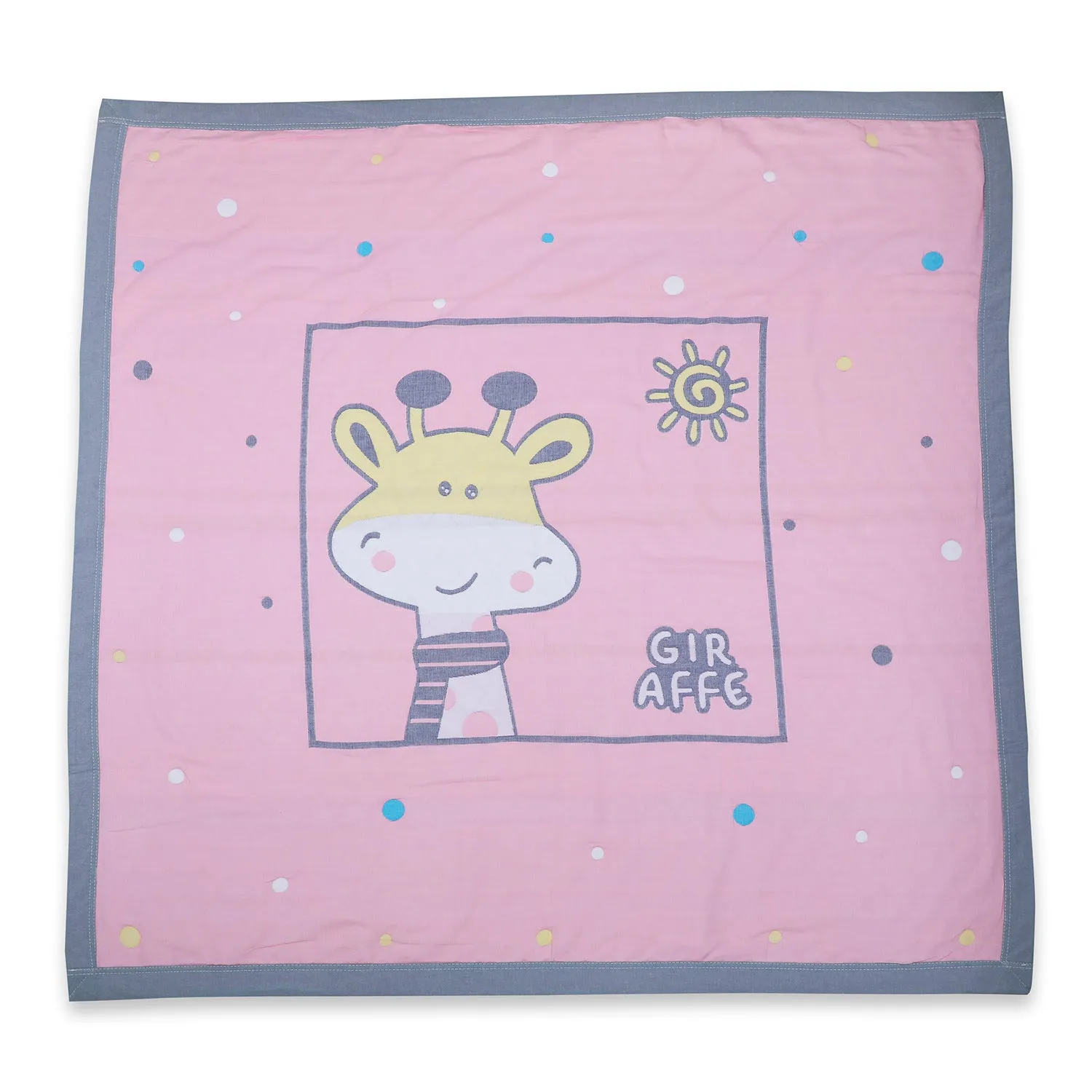 Baby Moo Giraffe All Season Medium Muslin Blanket - Pink