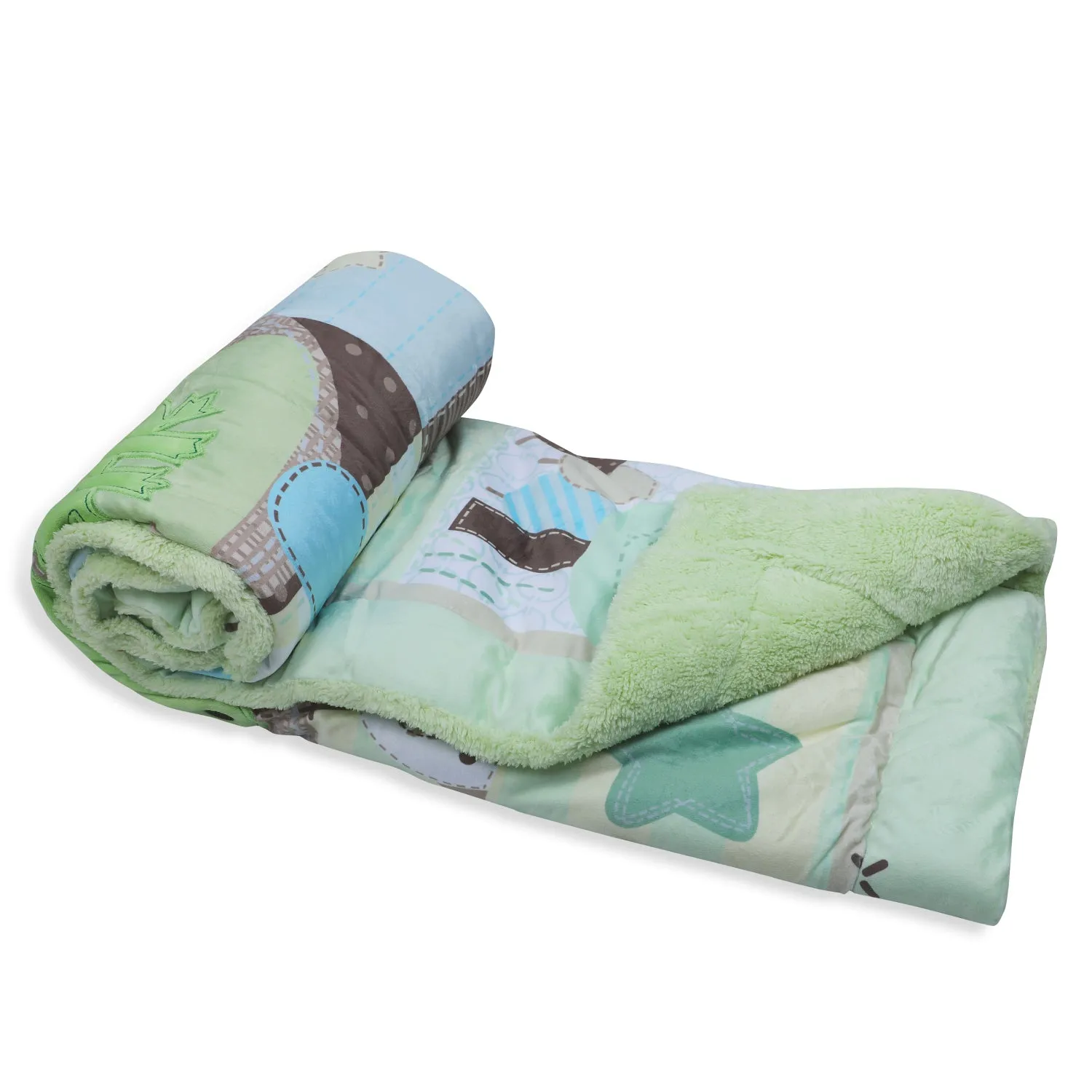 Baby Moo Nature's Playmates Soft Fur Blanket - Green