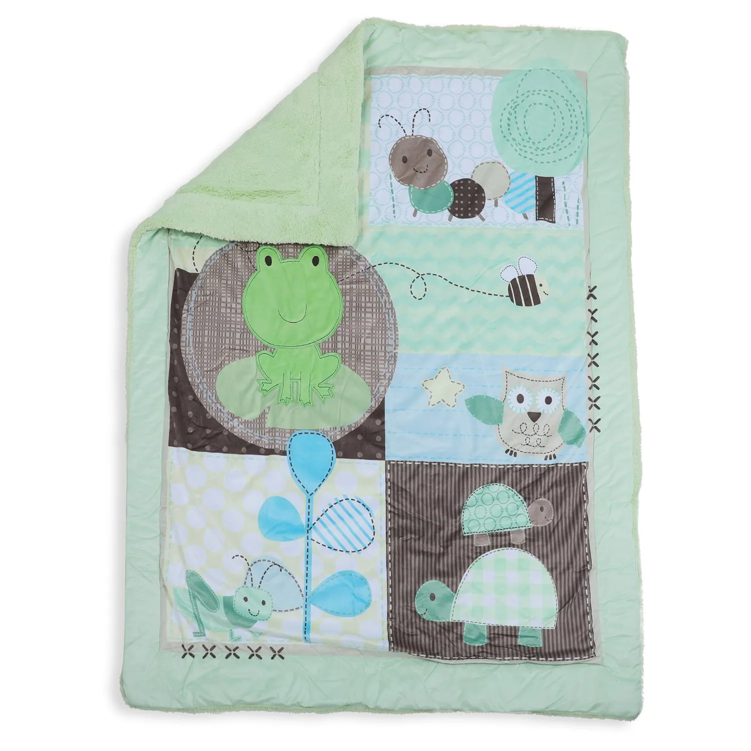 Baby Moo Nature's Playmates Soft Fur Blanket - Green