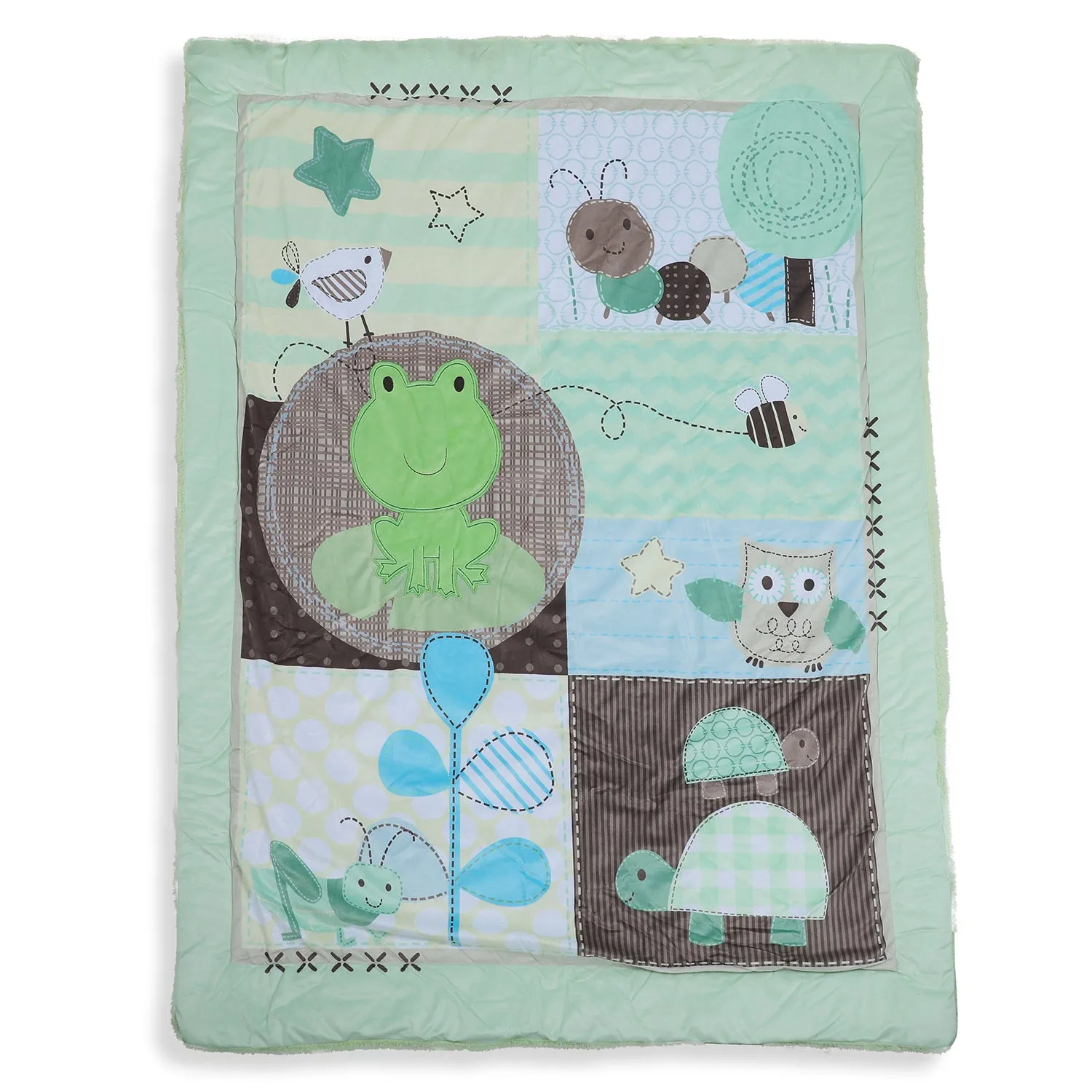 Baby Moo Nature's Playmates Soft Fur Blanket - Green