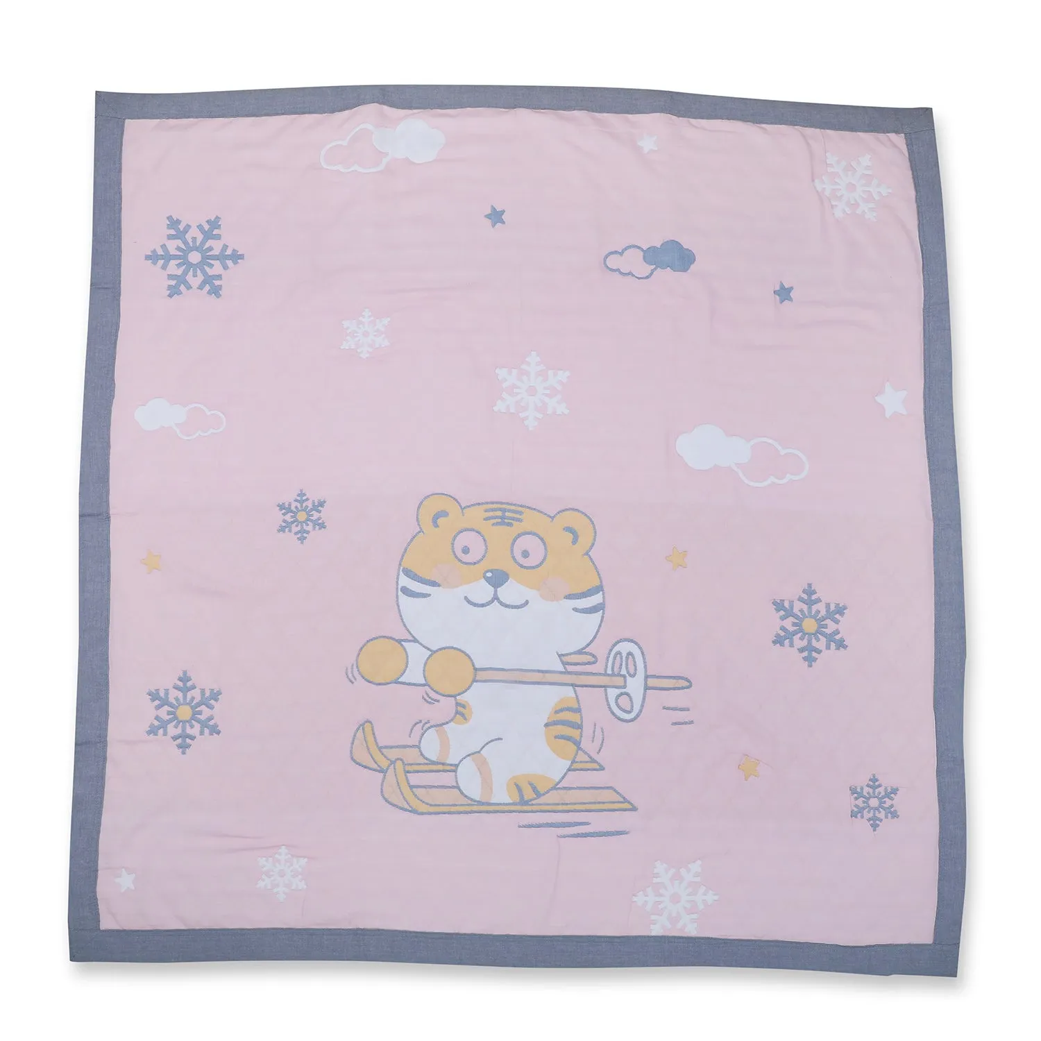 Baby Moo Tiger Trails All Season Medium Muslin Blanket - Pink