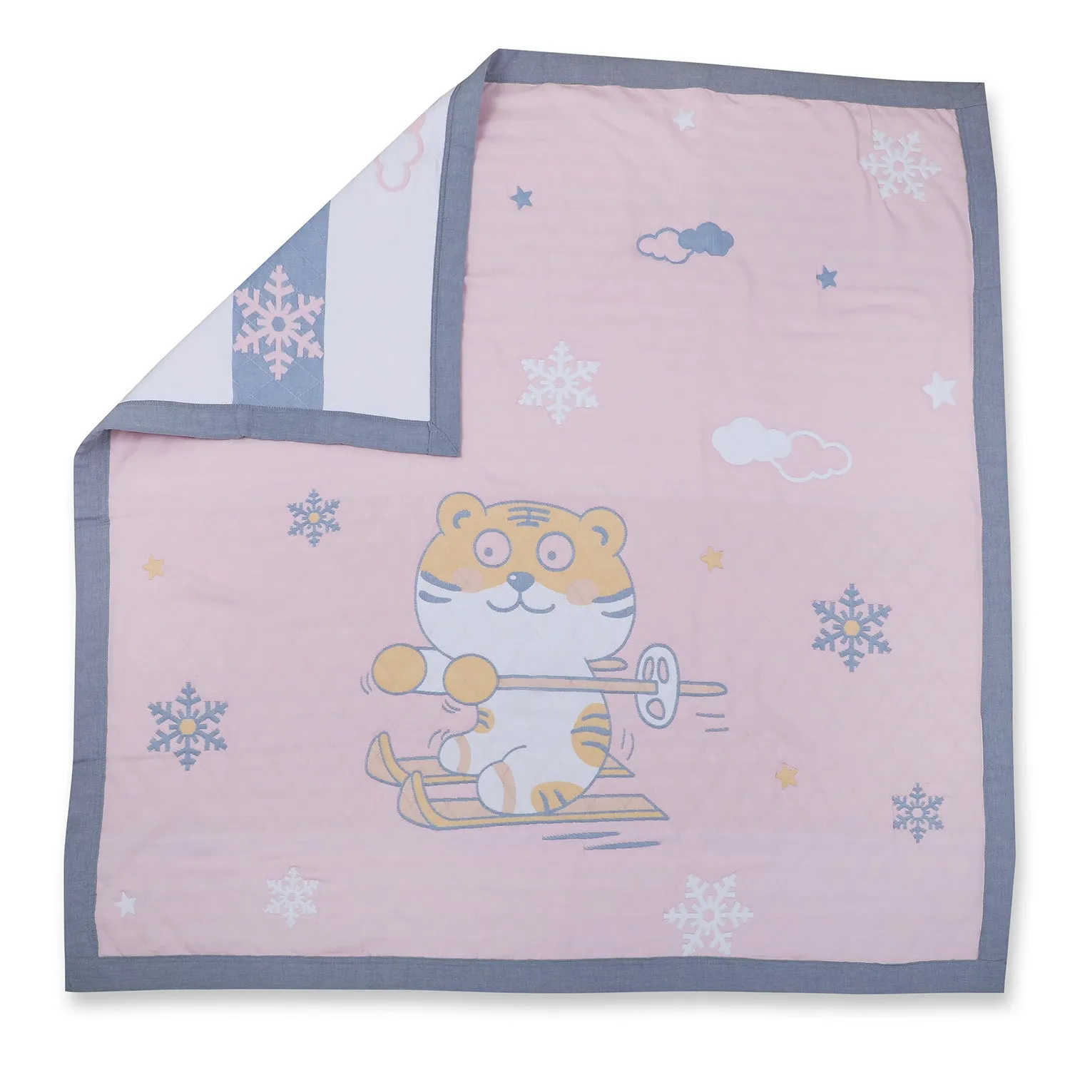 Baby Moo Tiger Trails All Season Medium Muslin Blanket - Pink