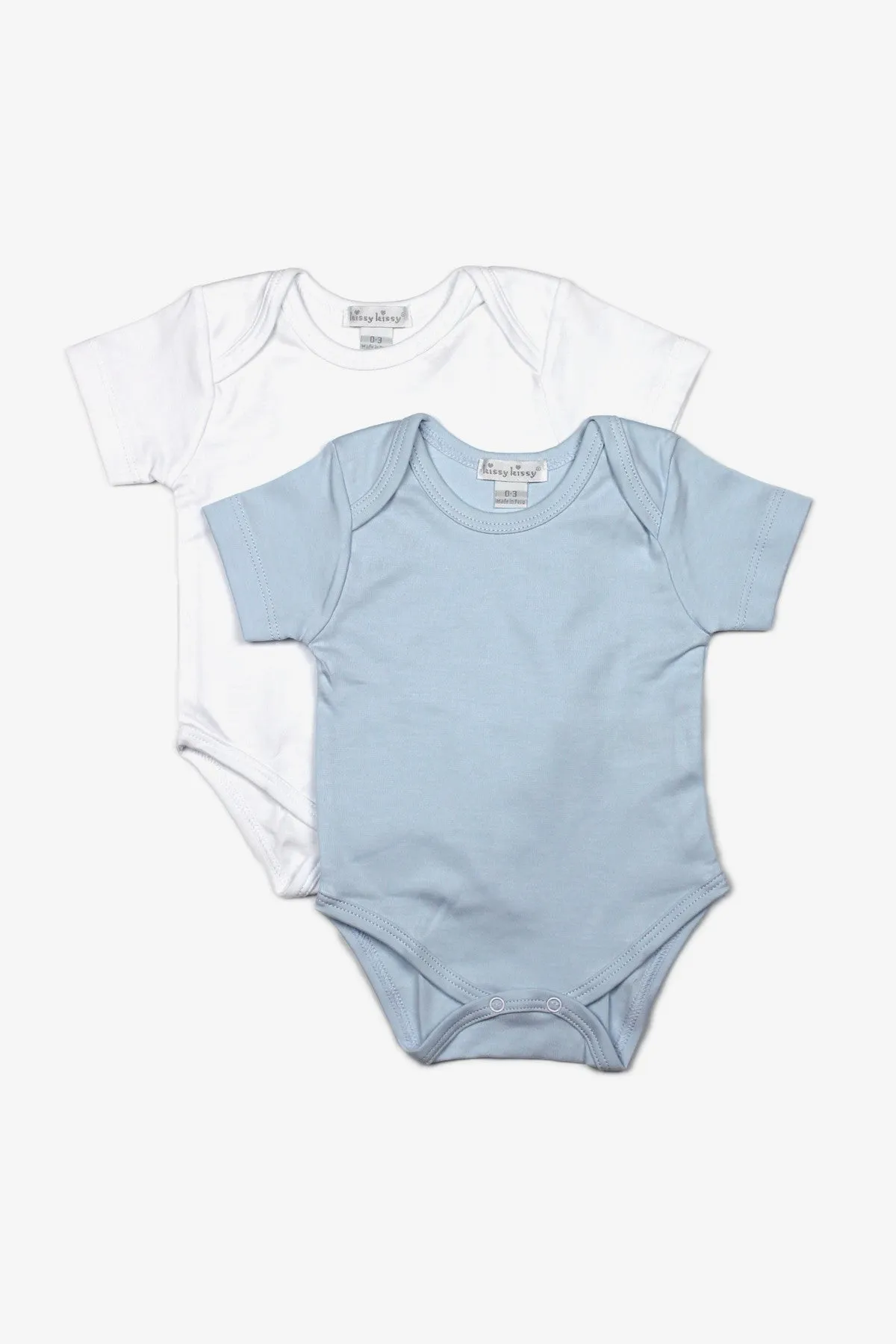 Baby Onesie Kissy Kissy 2-Pack Solid  - Blue