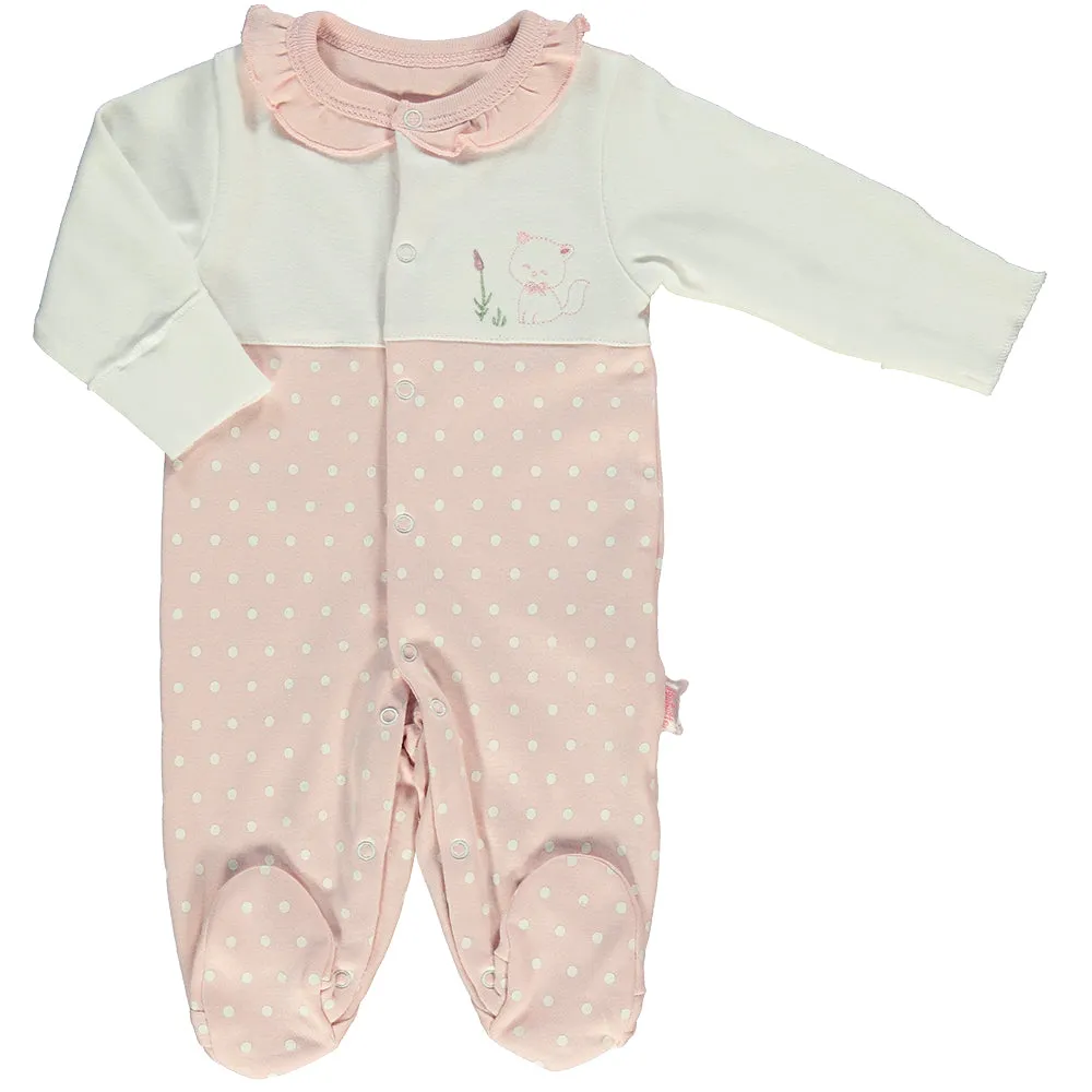 Bebetto Cotton Sleepsuit Pink Kitten (0-6mths)