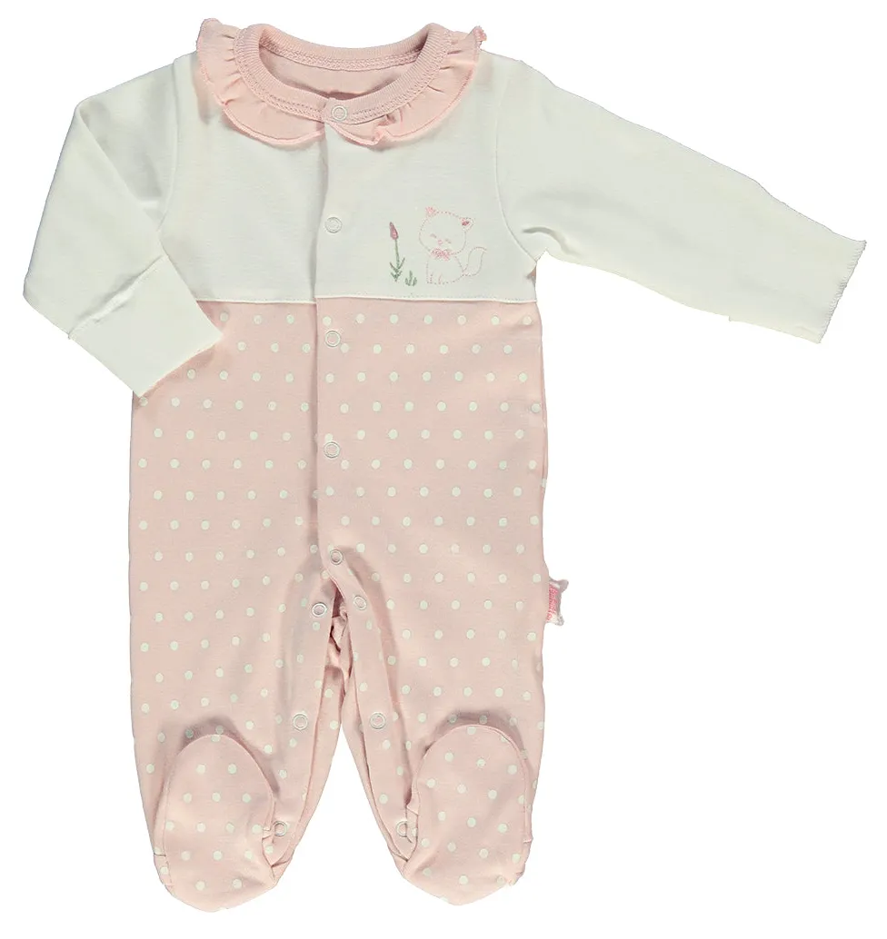 Bebetto Cotton Sleepsuit Pink Kitten (0-6mths)