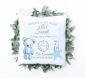 Blue Bear Baby Cushion