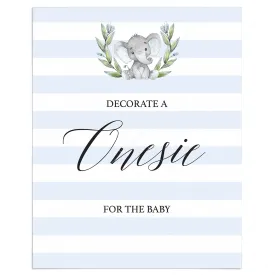 Boy Baby Shower Onesie Decorating Station Sign Instant Download