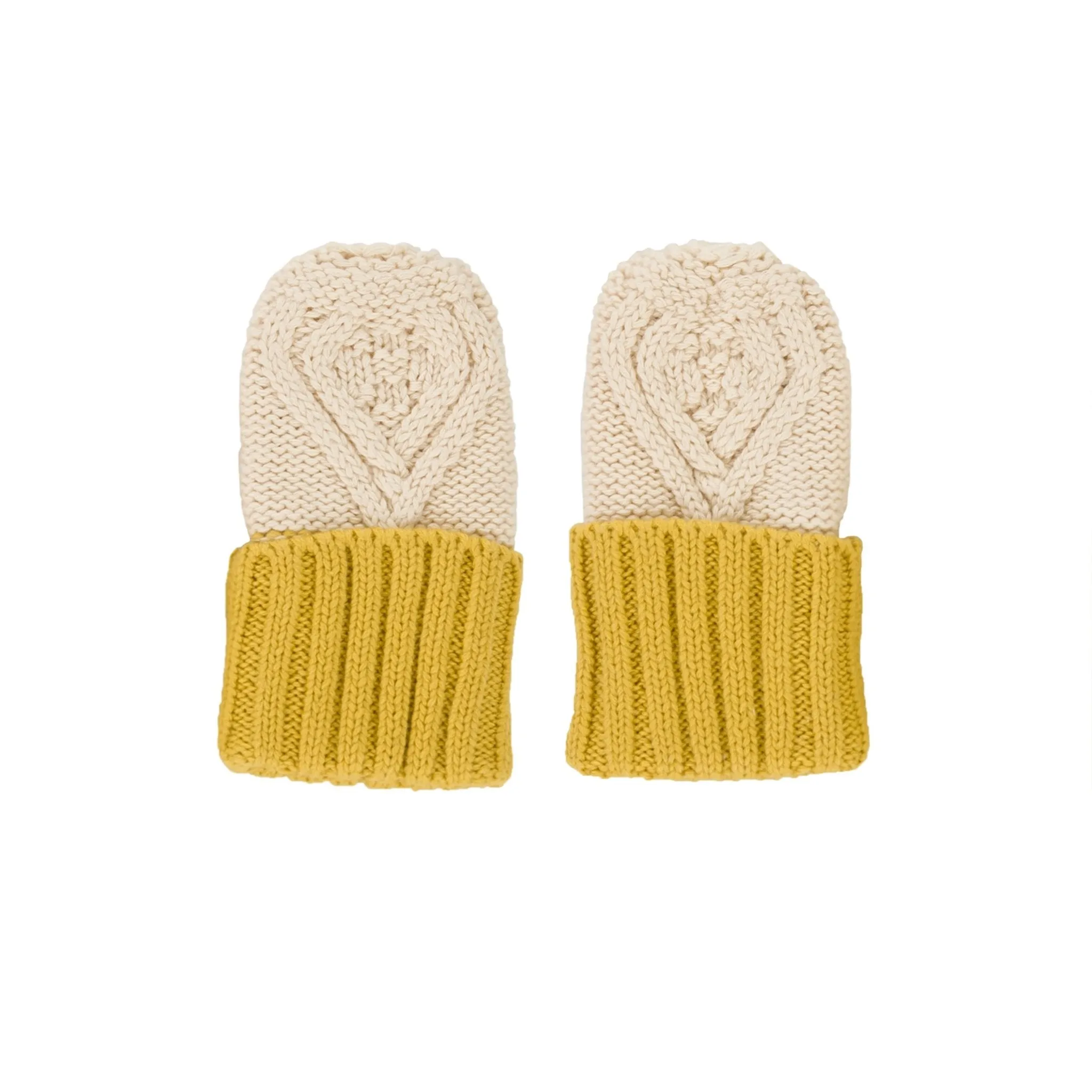 Cable Knit Mittens Oatmeal