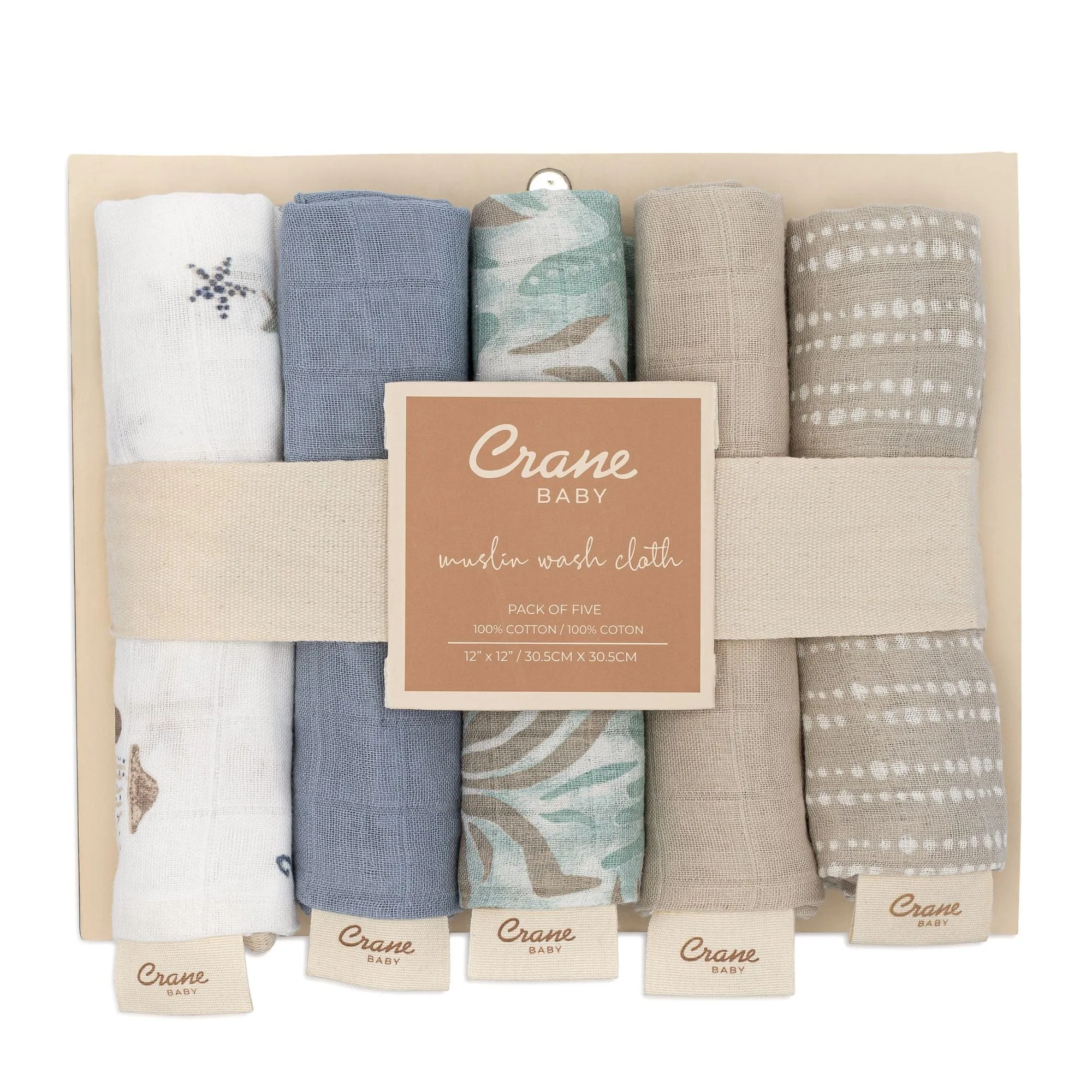 Crane Baby Cove 5-pc. Wash Cloth Set -Sea Life