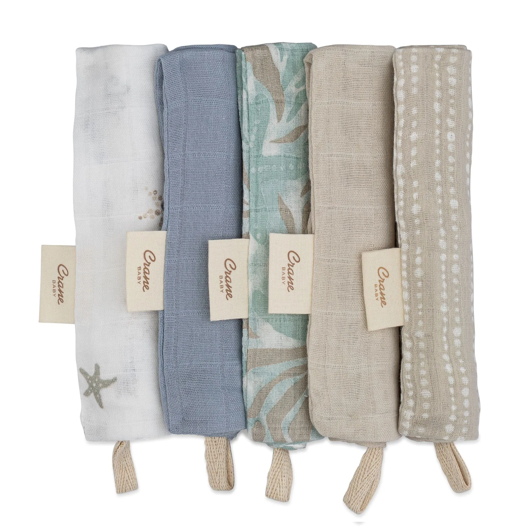 Crane Baby Cove 5-pc. Wash Cloth Set -Sea Life