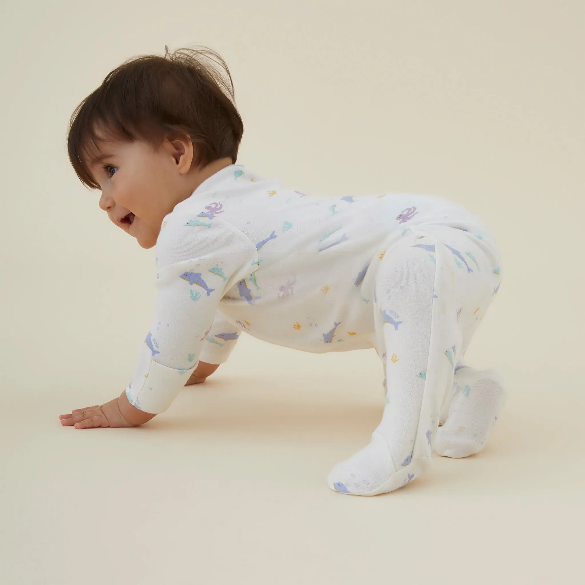 Dolphin Clever Zip Baby Pajamas