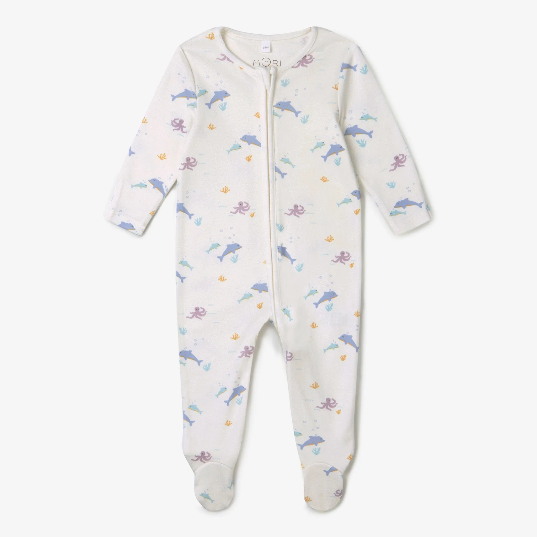 Dolphin Clever Zip Baby Pajamas