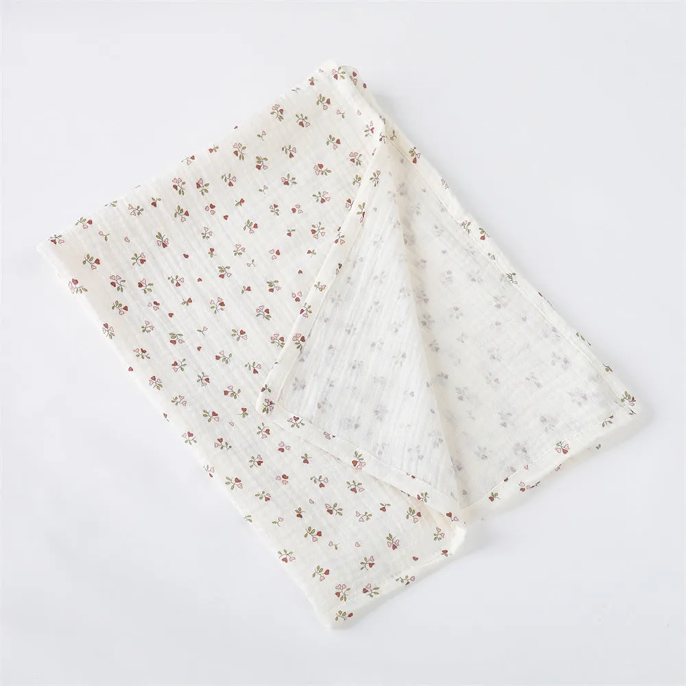 Earthy Fruits and Flowers Cotton Baby Blanket