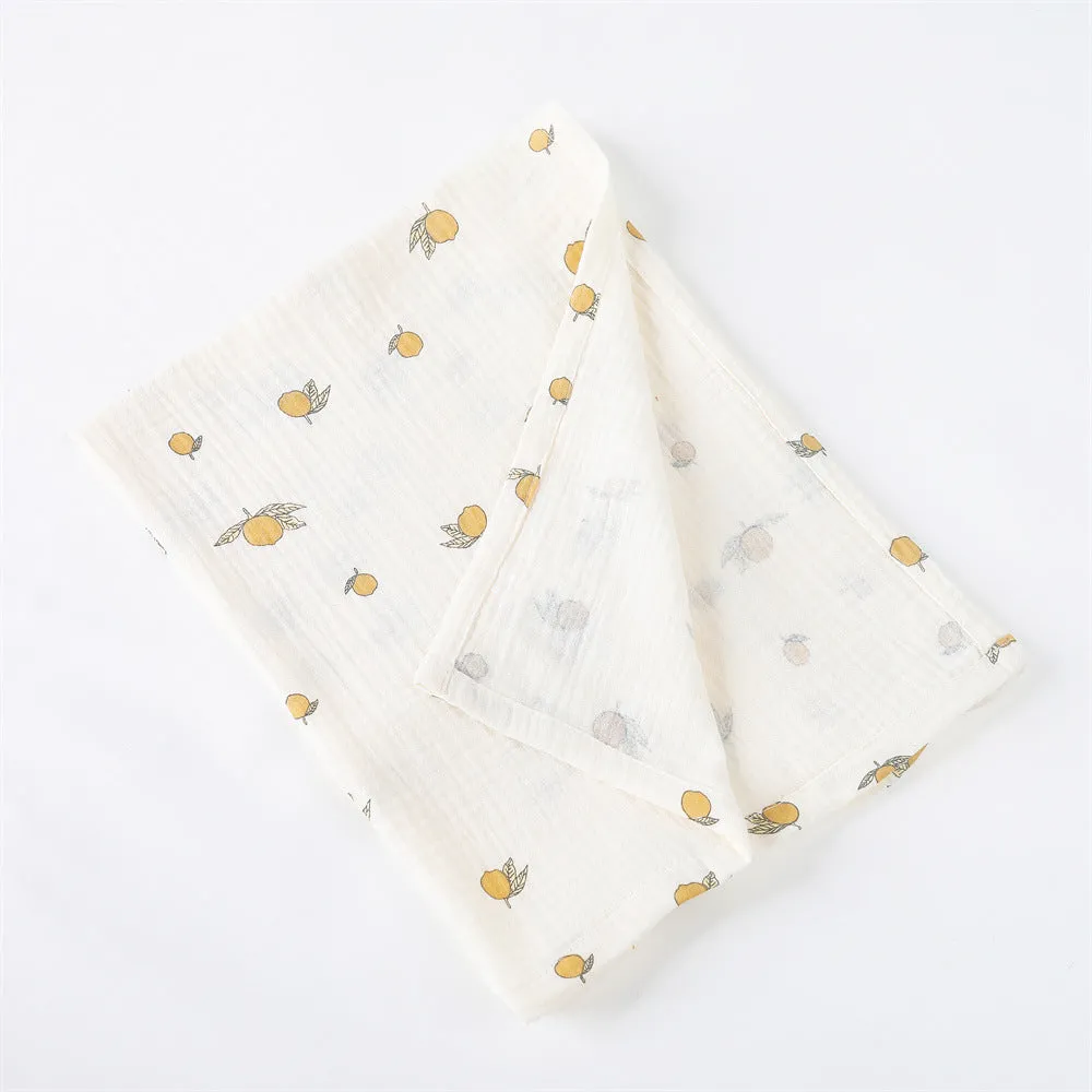 Earthy Fruits and Flowers Cotton Baby Blanket