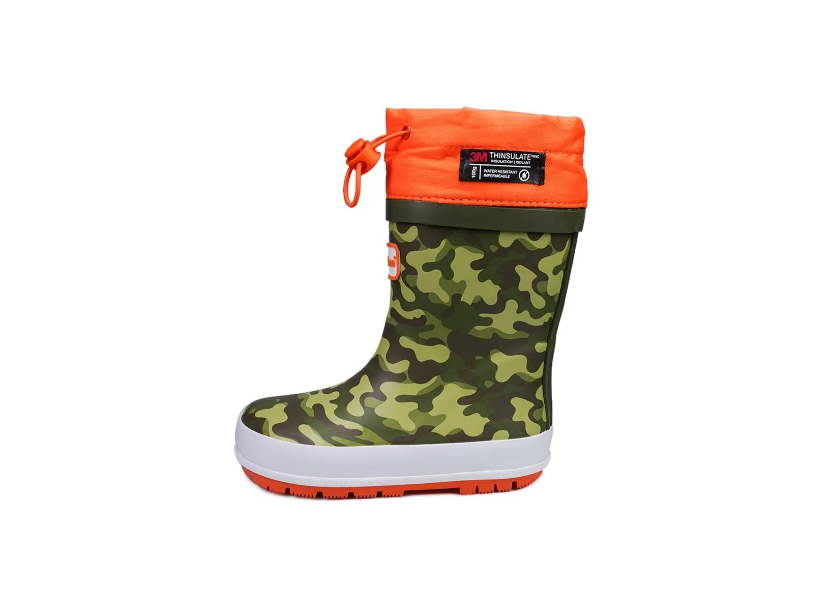 ENZO - Camo Thinsulate Thermal Tie-Top Rain Boots with Fastening