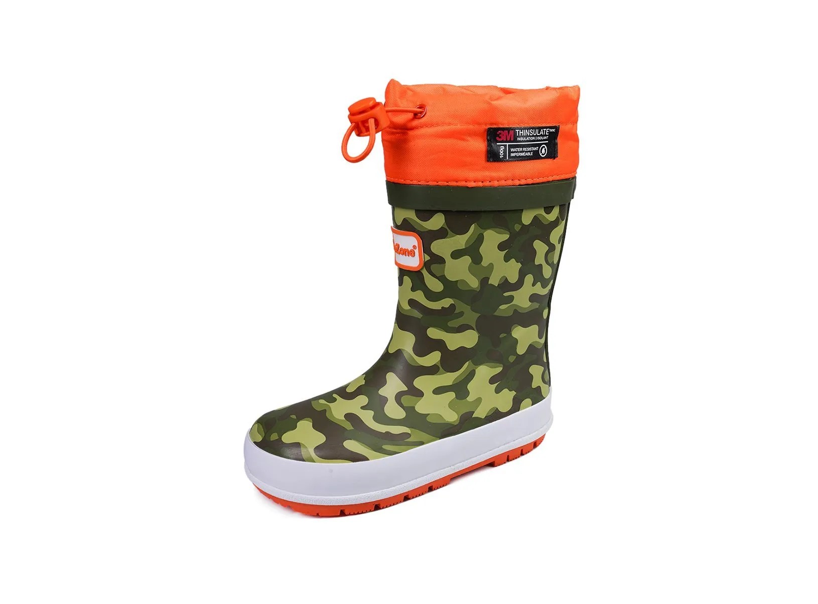 ENZO - Camo Thinsulate Thermal Tie-Top Rain Boots with Fastening