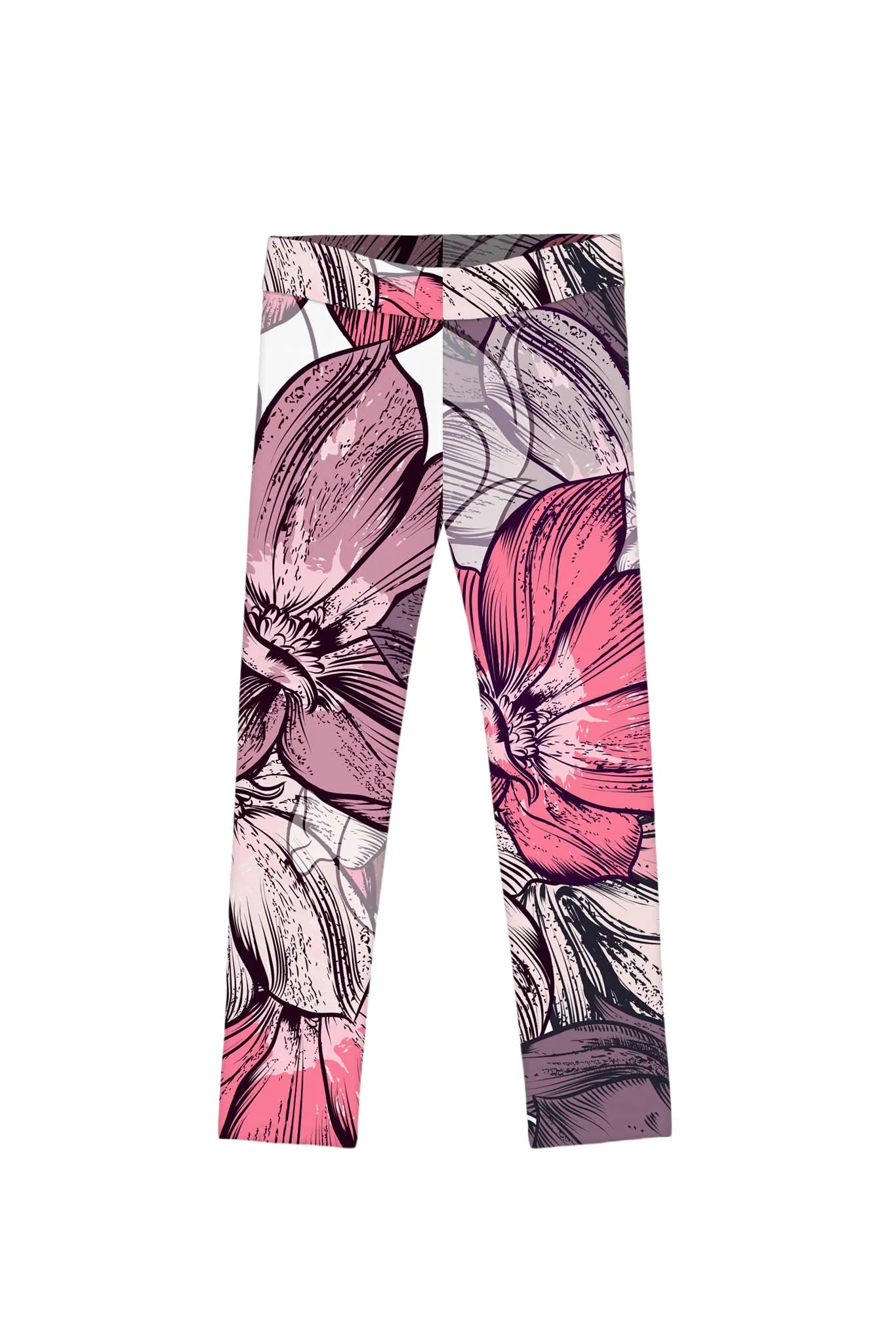 Fantasia Lucy Cute Dusty Pink Floral Print Leggings - Kids