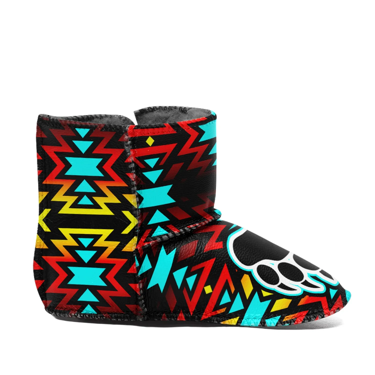 Fire Colors and Turquoise Bearpaw Baby Boots