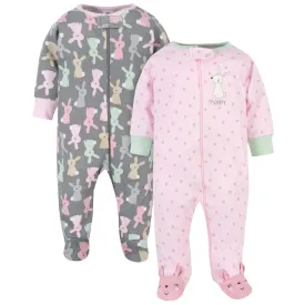 Gerber® Organic 2-Pack Baby Girls Bunny Sleep 'N Play