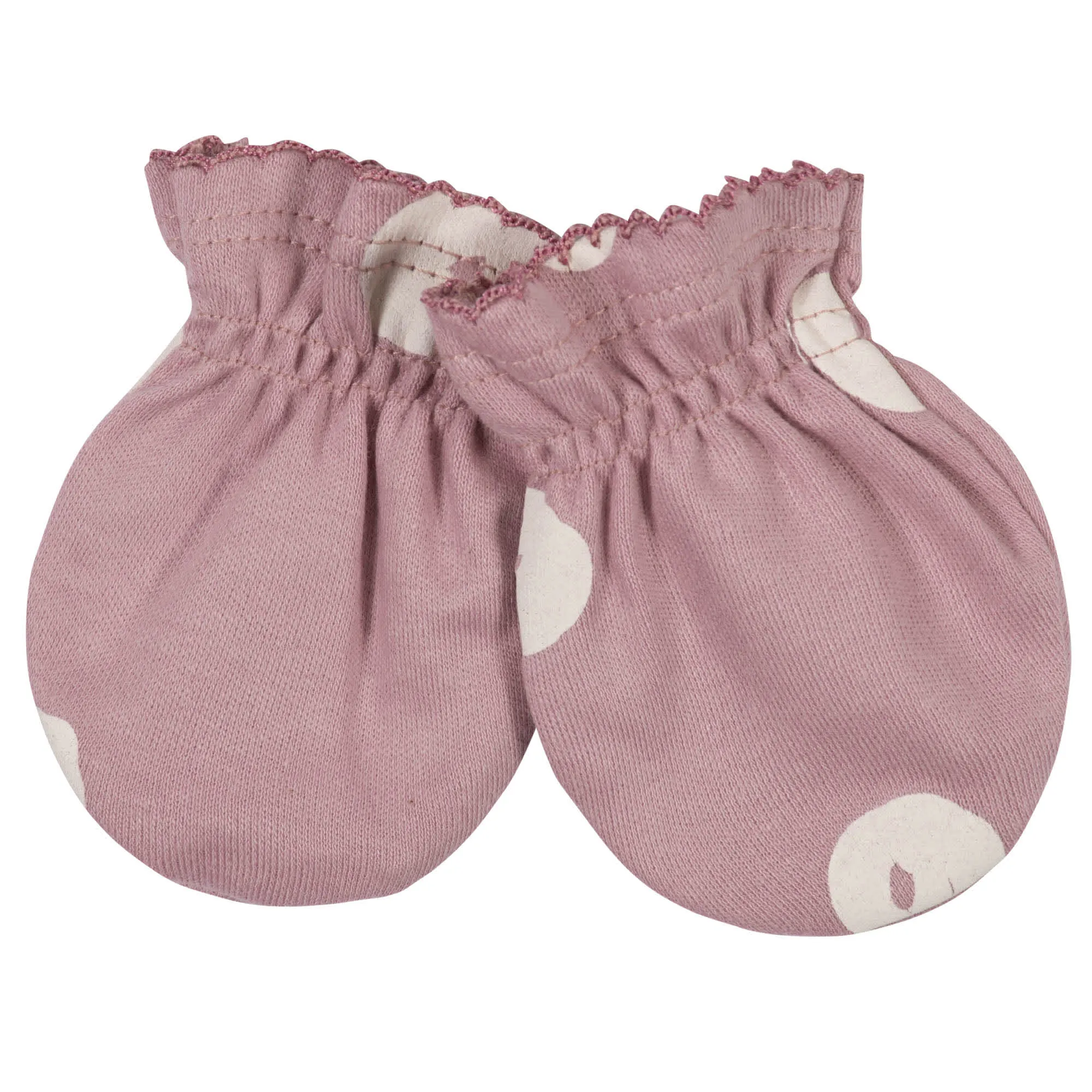 Gerber® Organic 4-Piece Baby Girls Dotted Line Cap and Mitten Set