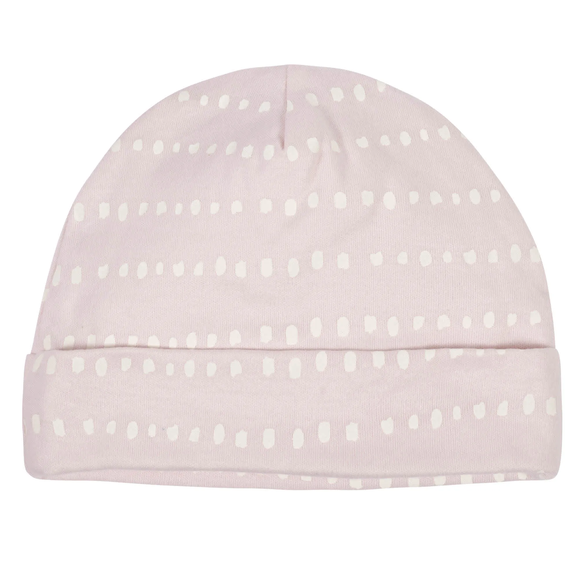 Gerber® Organic 4-Piece Baby Girls Dotted Line Cap and Mitten Set