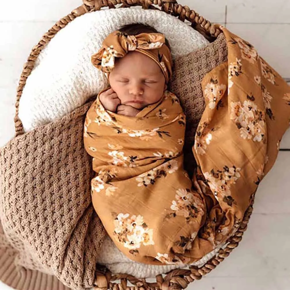 Golden Flower Organic Muslin Wrap