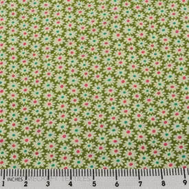 Green Minimal Floral Cotton Print