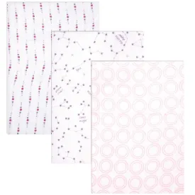 Hudson Baby Cotton Muslin Swaddle Blankets, Pink Constellation