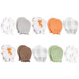 Hudson Baby Cotton Scratch Mittens, Woodlands