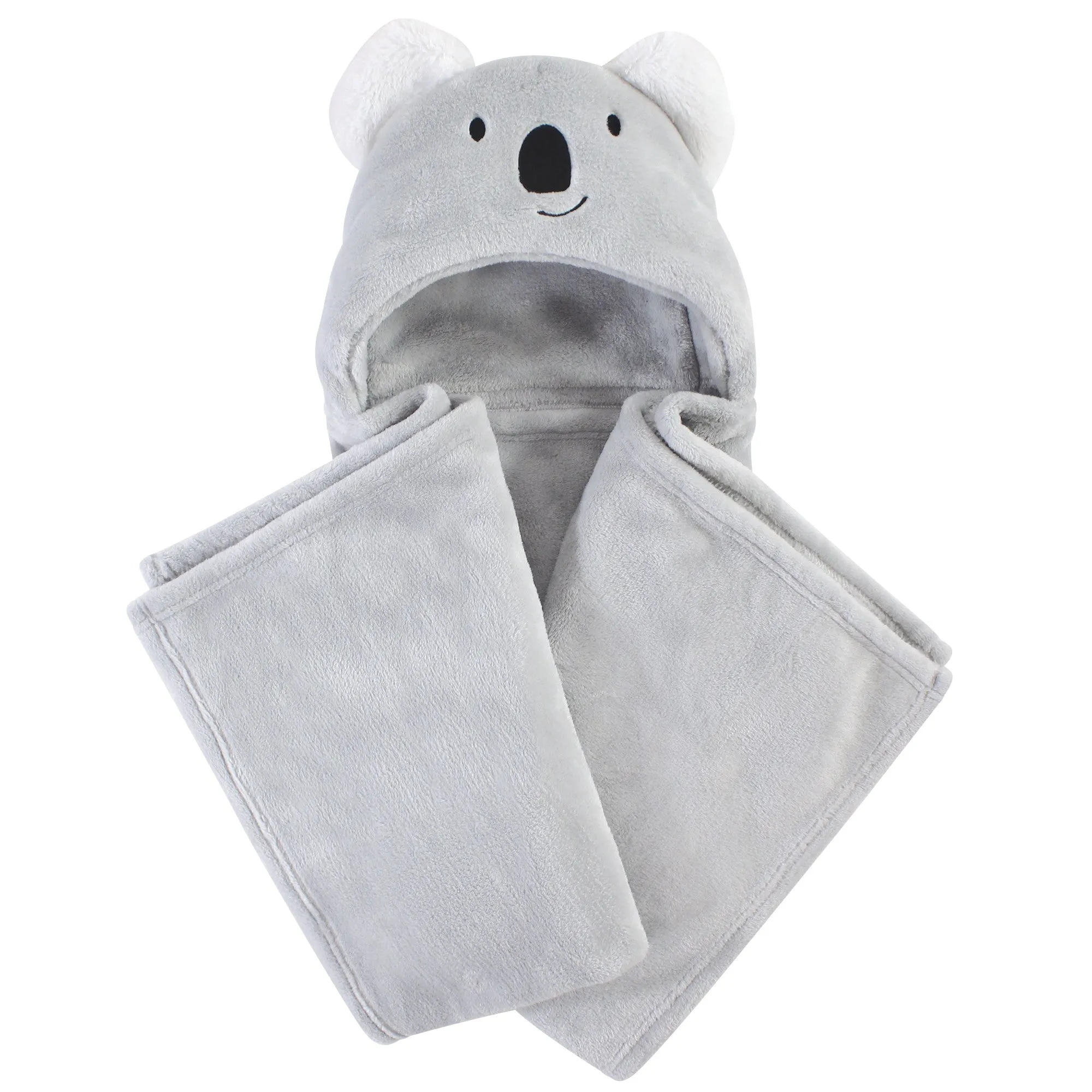 Hudson Baby Hooded Animal Face Plush Blanket, Koala