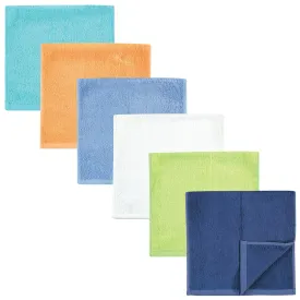 Hudson Baby Rayon from Bamboo Burpcloth 6pk, Blue Orange Lime